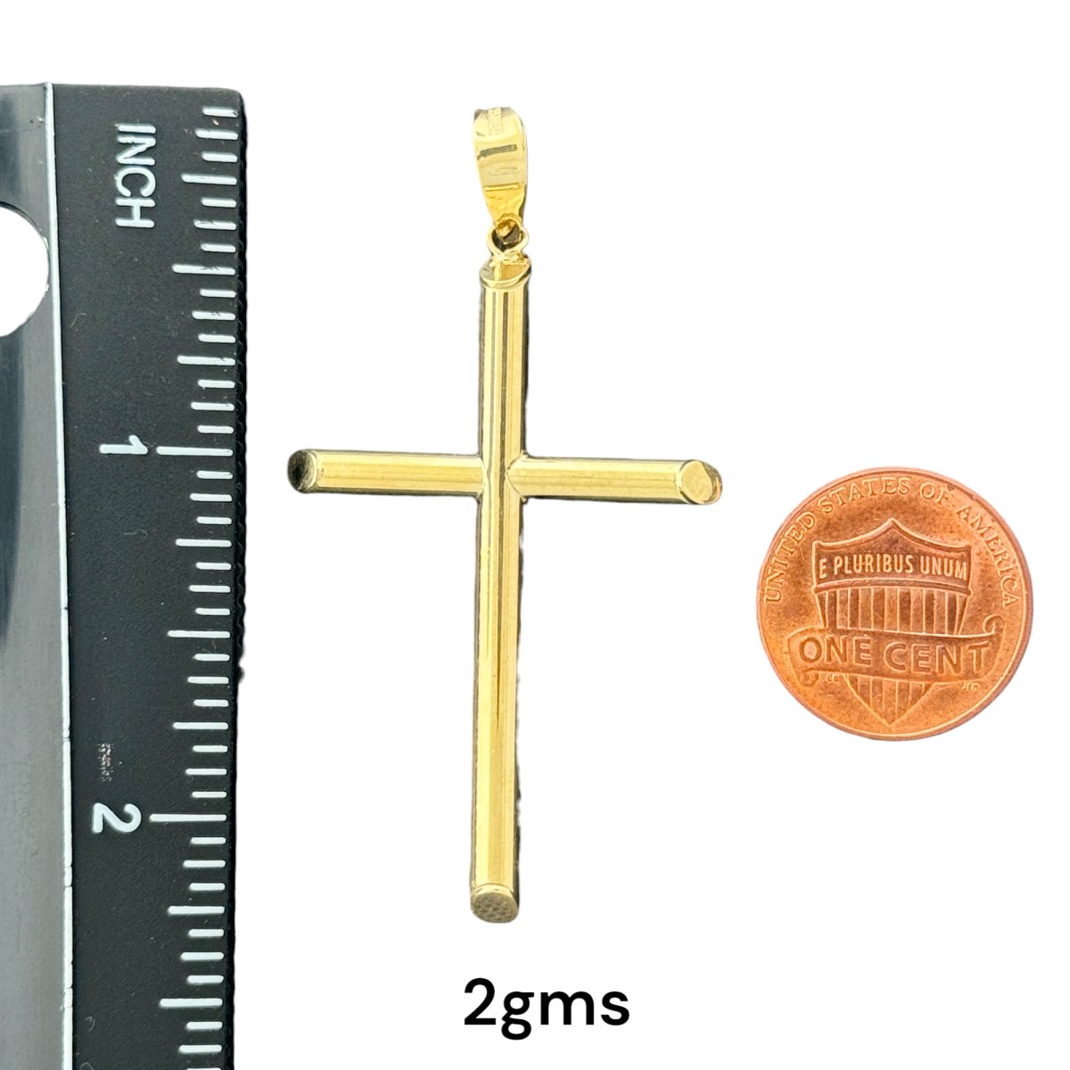 10KT Gold Plain Cross Pendants - 2g, 0.9g