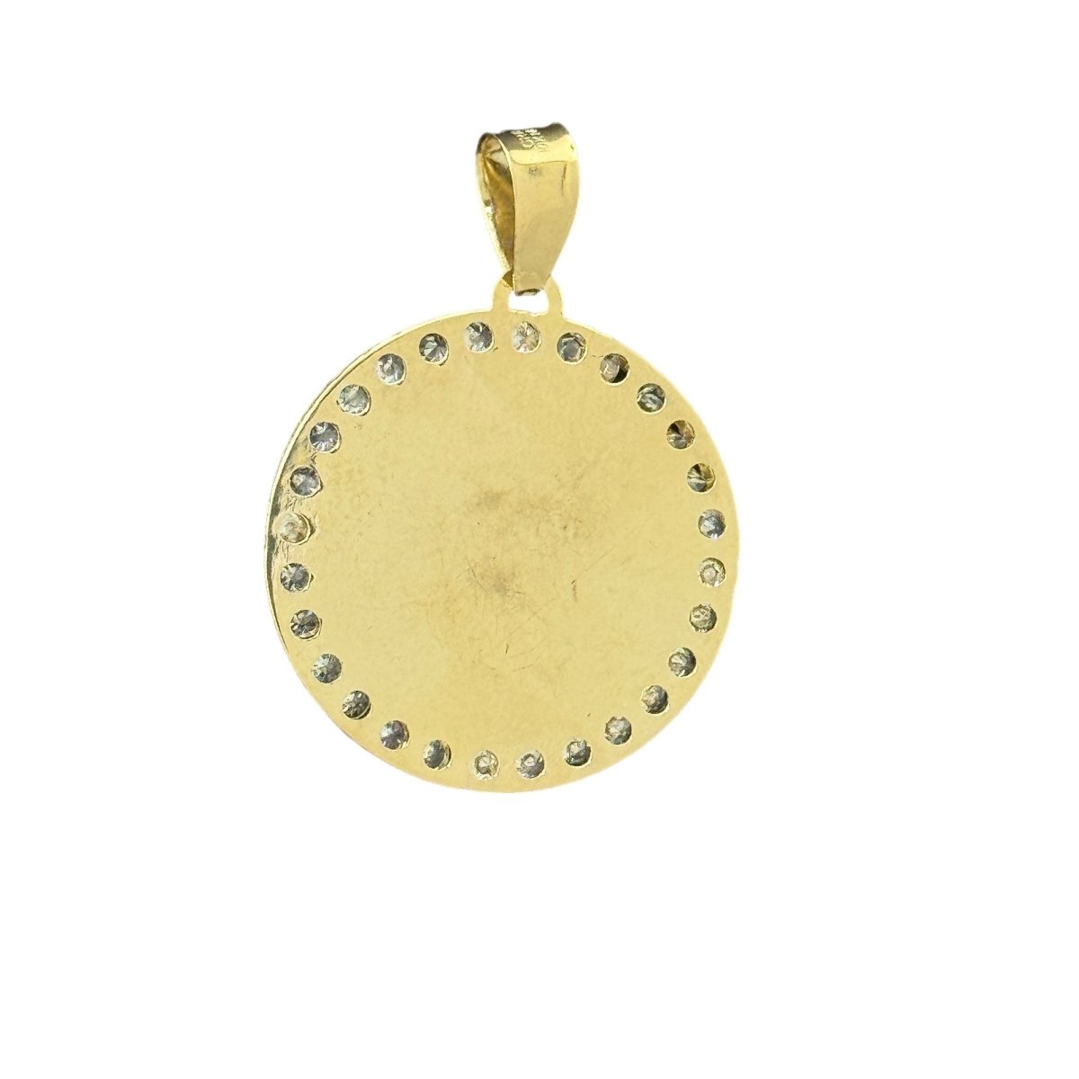 10KT Gold Round Virgin Mary Pendant, 2.1g