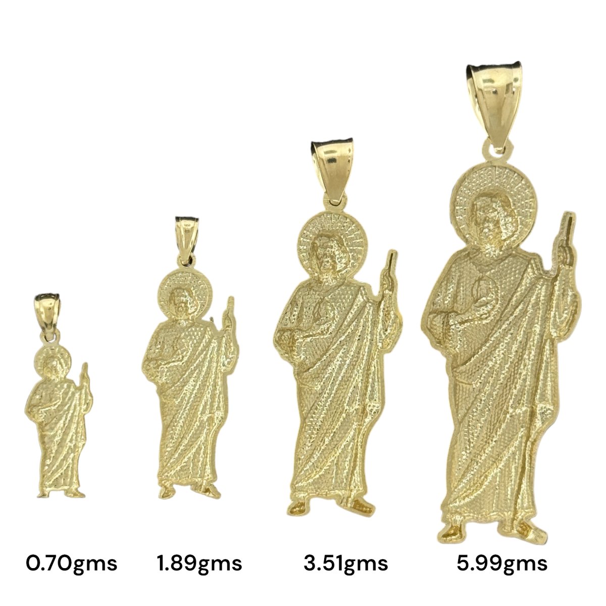 10KT Gold Saint Pendants - 0.70g, 1.89g, 3.51g, 5.99g Religious Jewelry