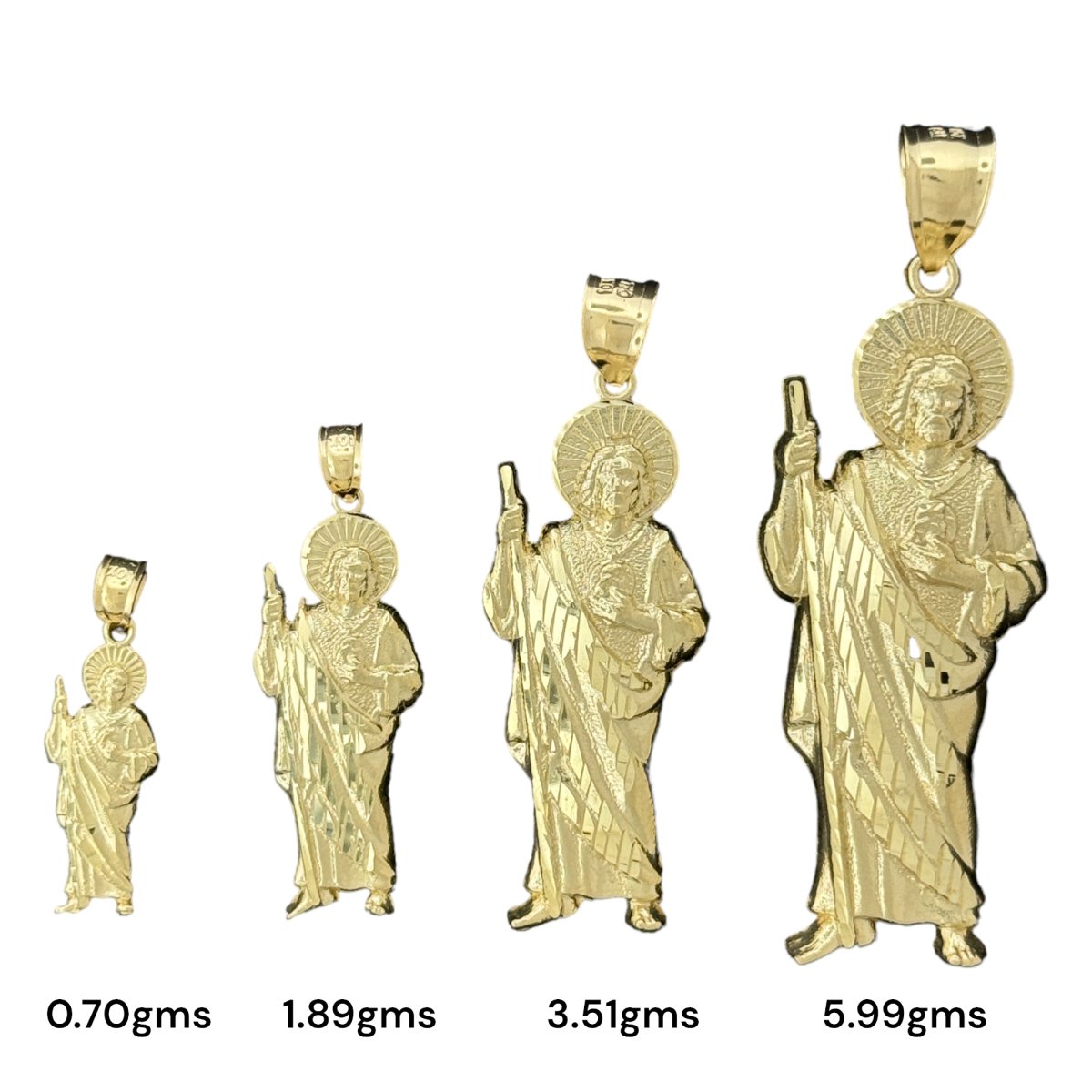 10KT Gold Saint Pendants - 0.70g, 1.89g, 3.51g, 5.99g Religious Jewelry