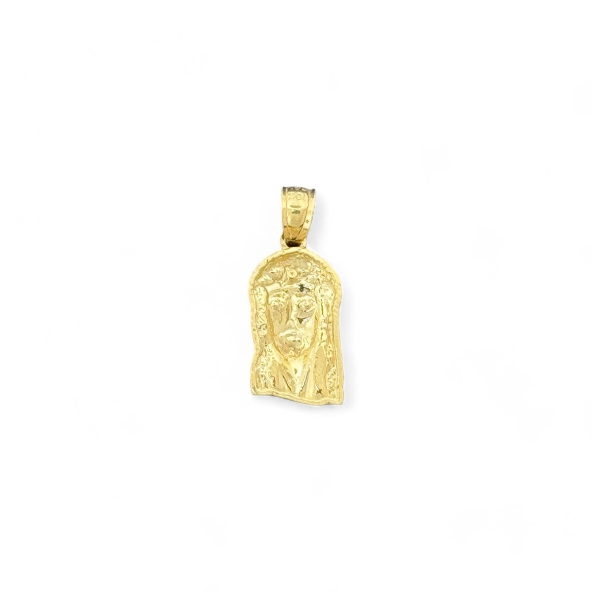 10KT Gold Small Jesus Pendant with Crown of Thorns - 0.9 Grm