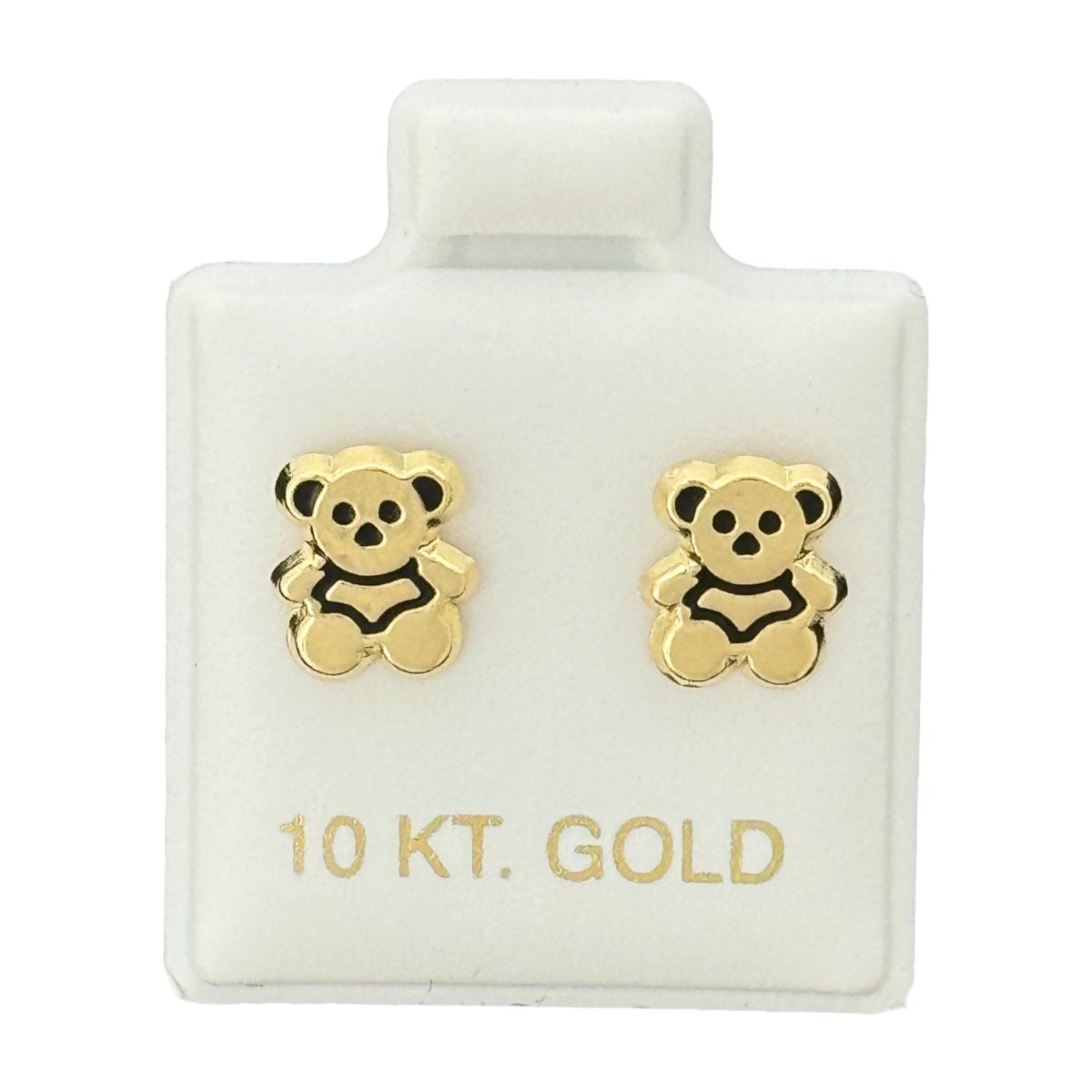 10KT Gold Teddy Bear Stud Earrings