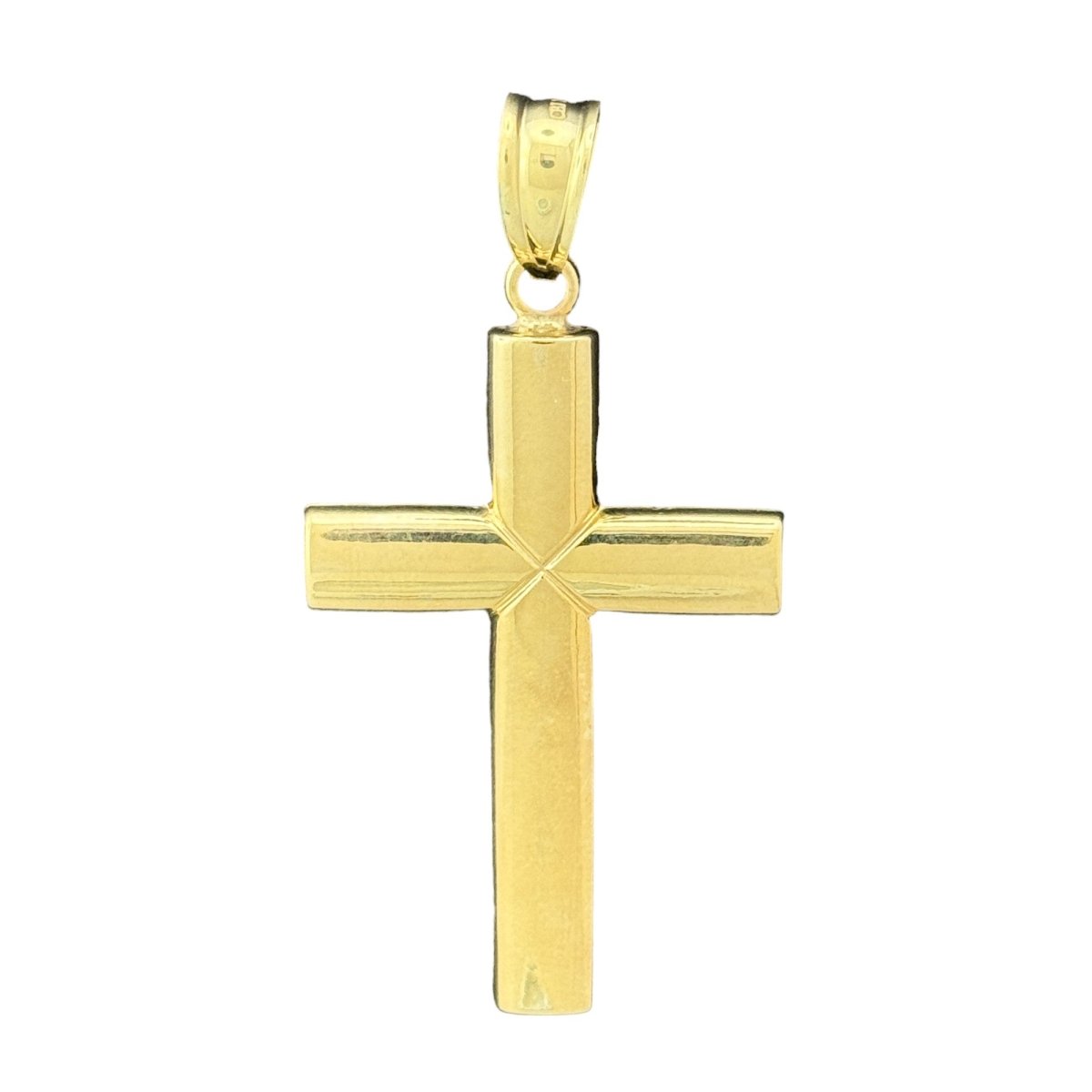 10KT Gold Textured Dual - Tone Cross Pendant - 3g