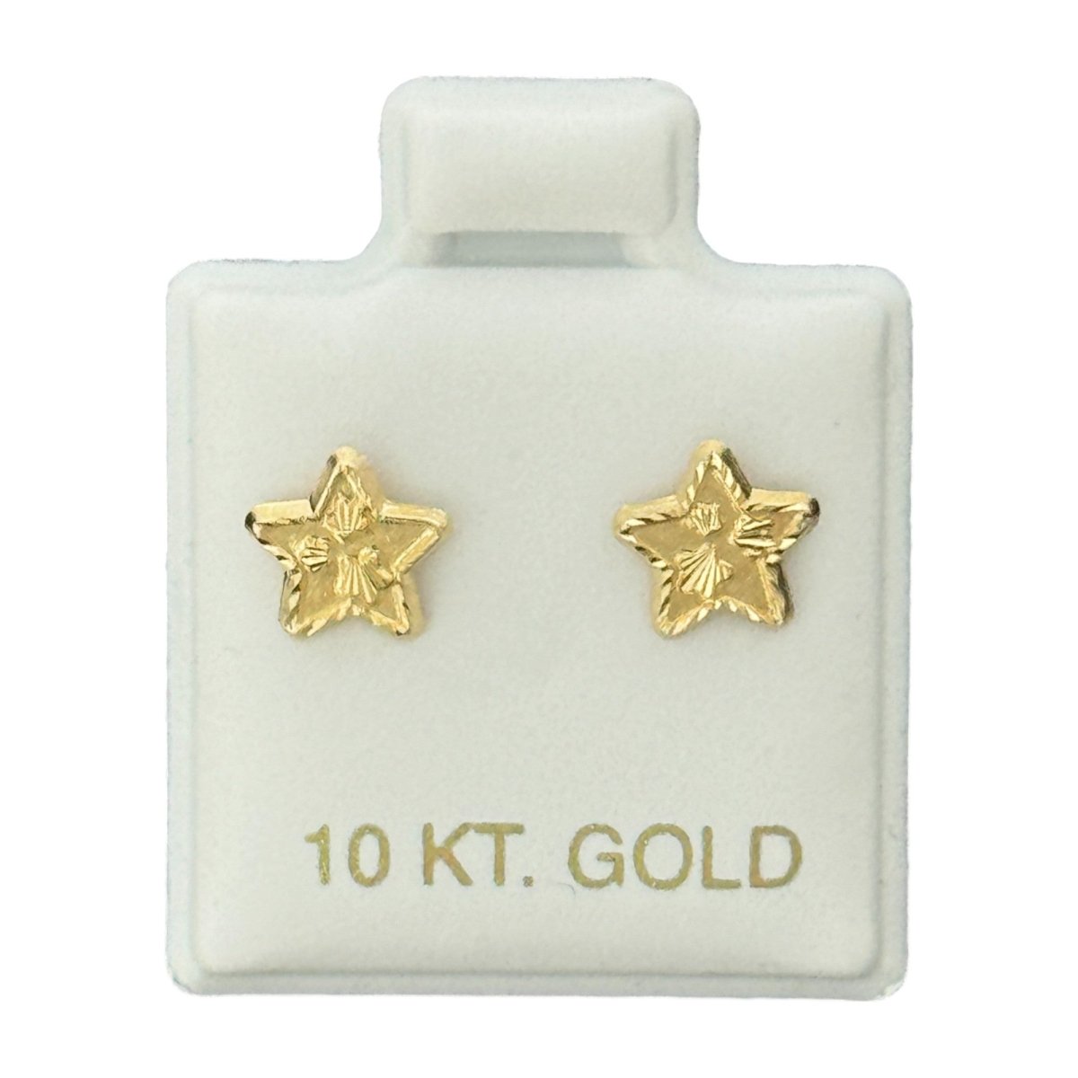 10KT Gold Textured Star Stud Earrings