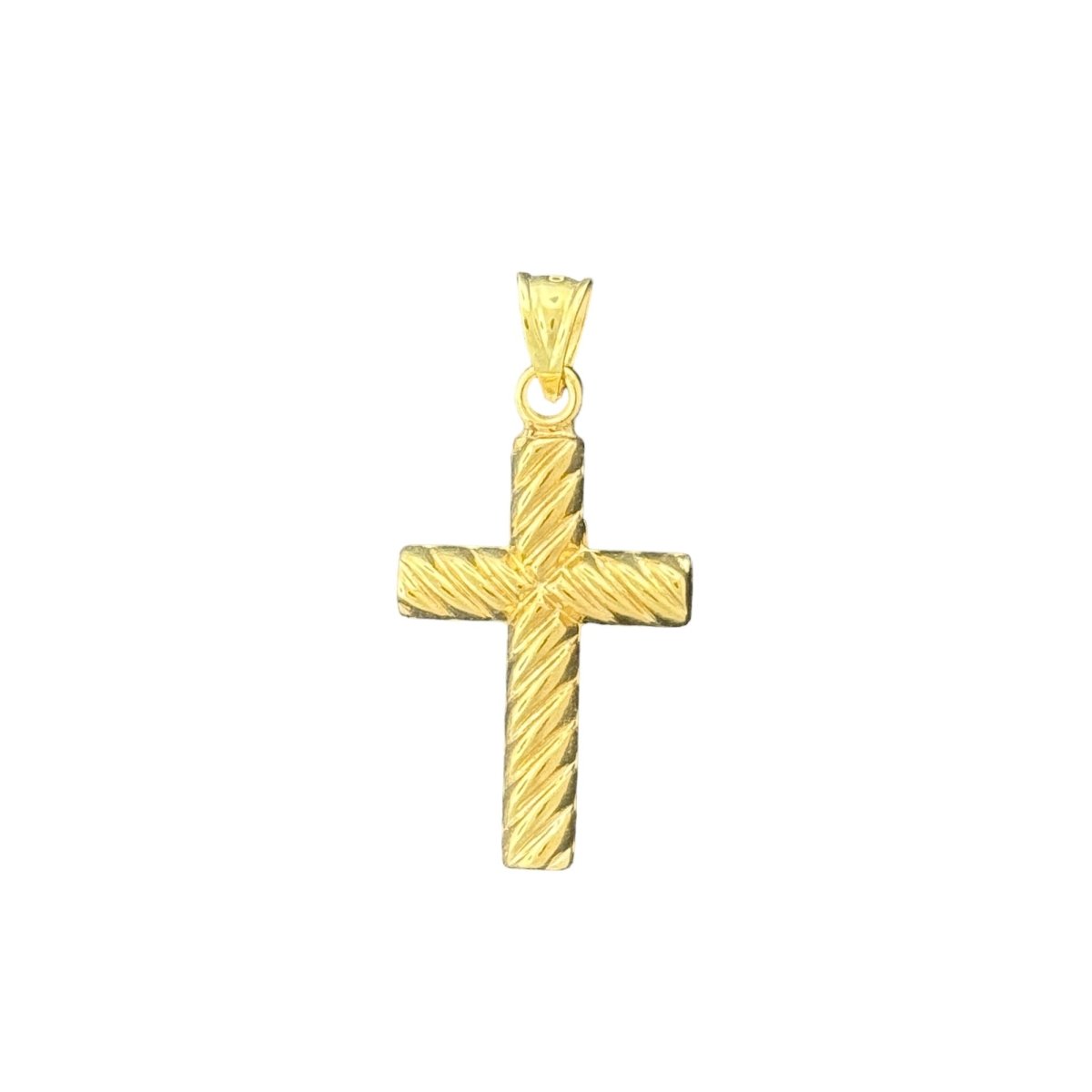 10KT Gold Two - Tone Crucifix Pendant with INRI Inscription - 1.35g