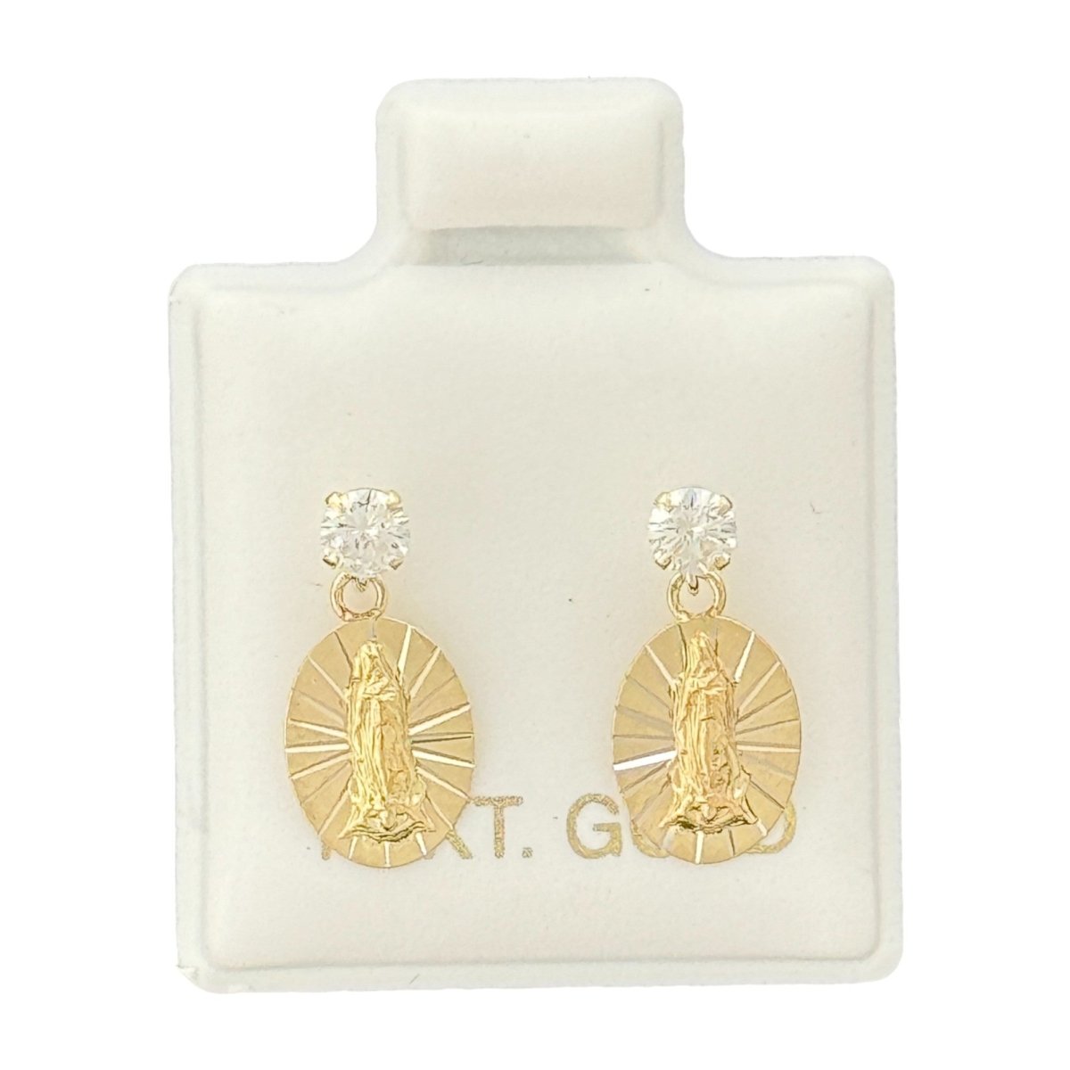 10KT Gold Virgin Mary Drop Earrings