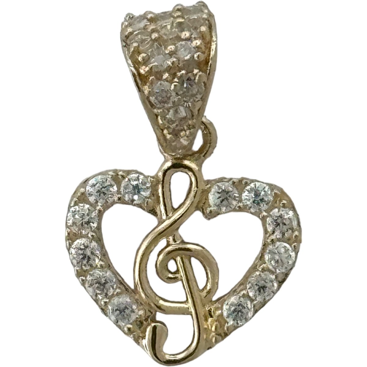 10KT Heart Gold Pendant, 0.95 GRM, 1.5 mm Bail