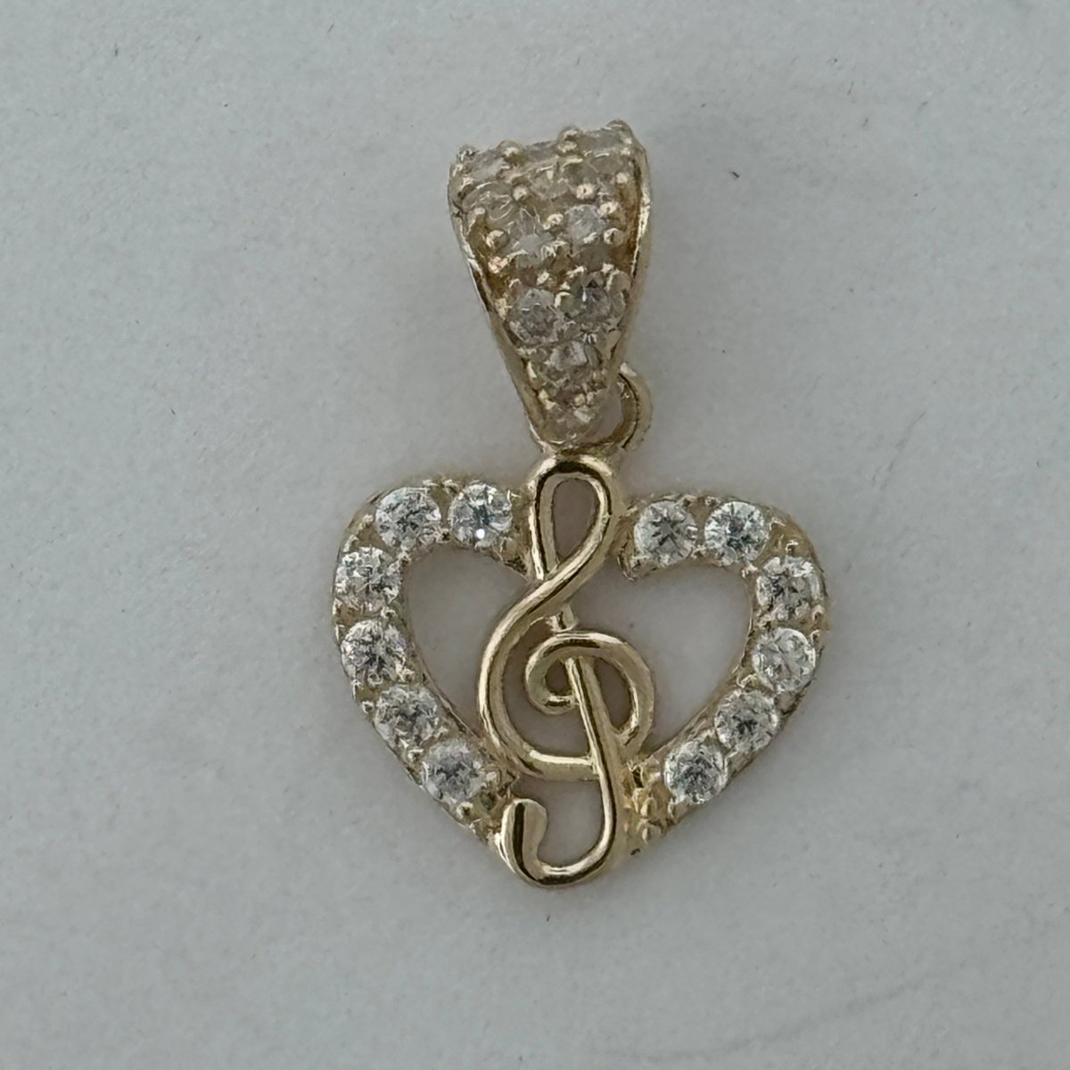 10KT Heart Gold Pendant, 0.95 GRM, 1.5 mm Bail