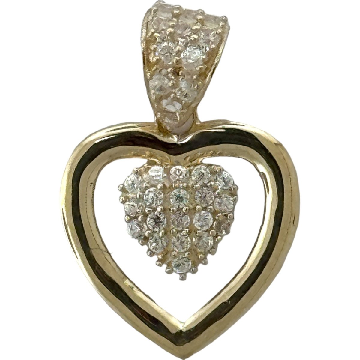 10KT Heart Gold Pendant, 1 GRM, 1.5 mm Bail