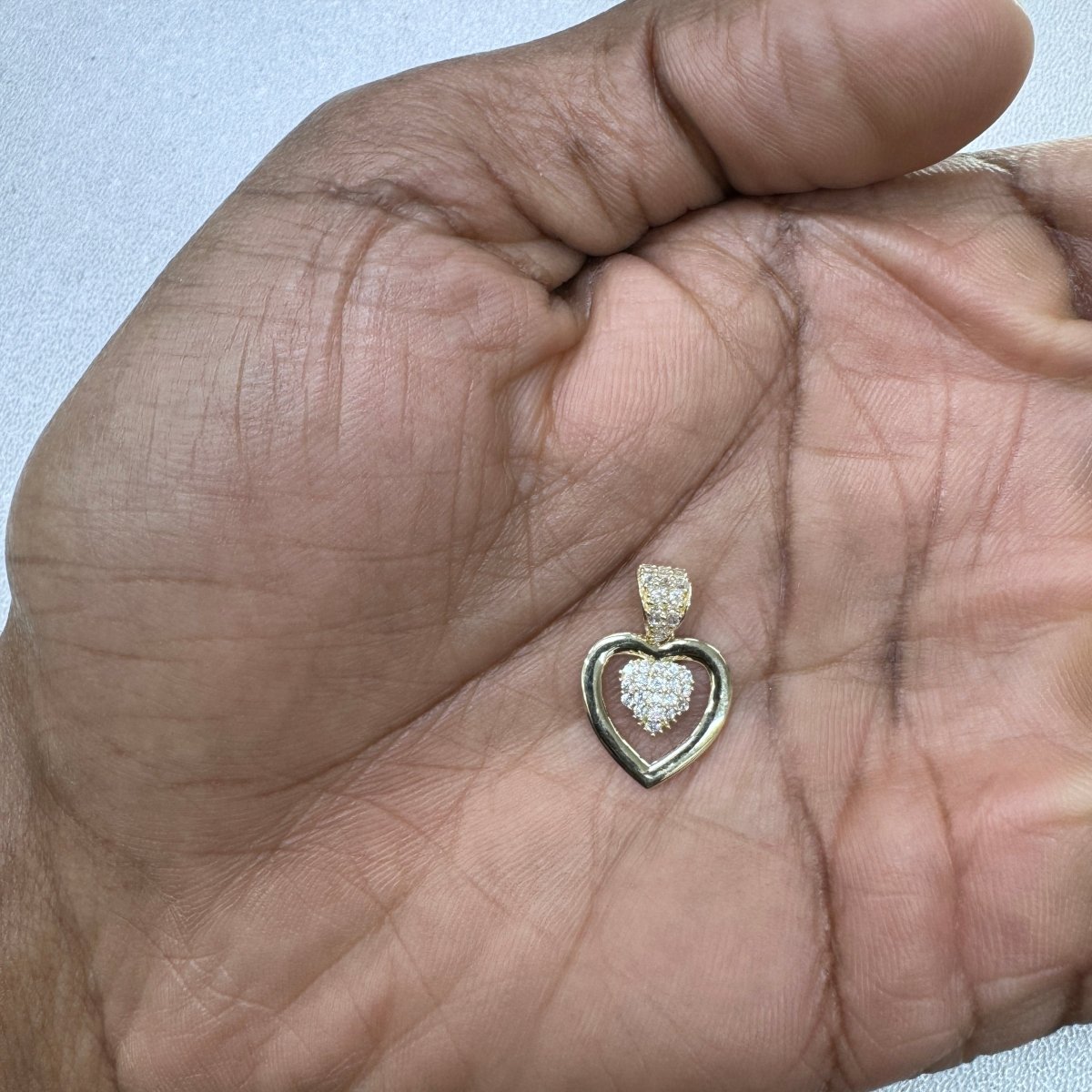 10KT Heart Gold Pendant, 1 GRM, 1.5 mm Bail