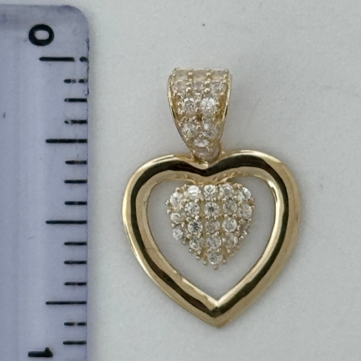 10KT Heart Gold Pendant, 1 GRM, 1.5 mm Bail