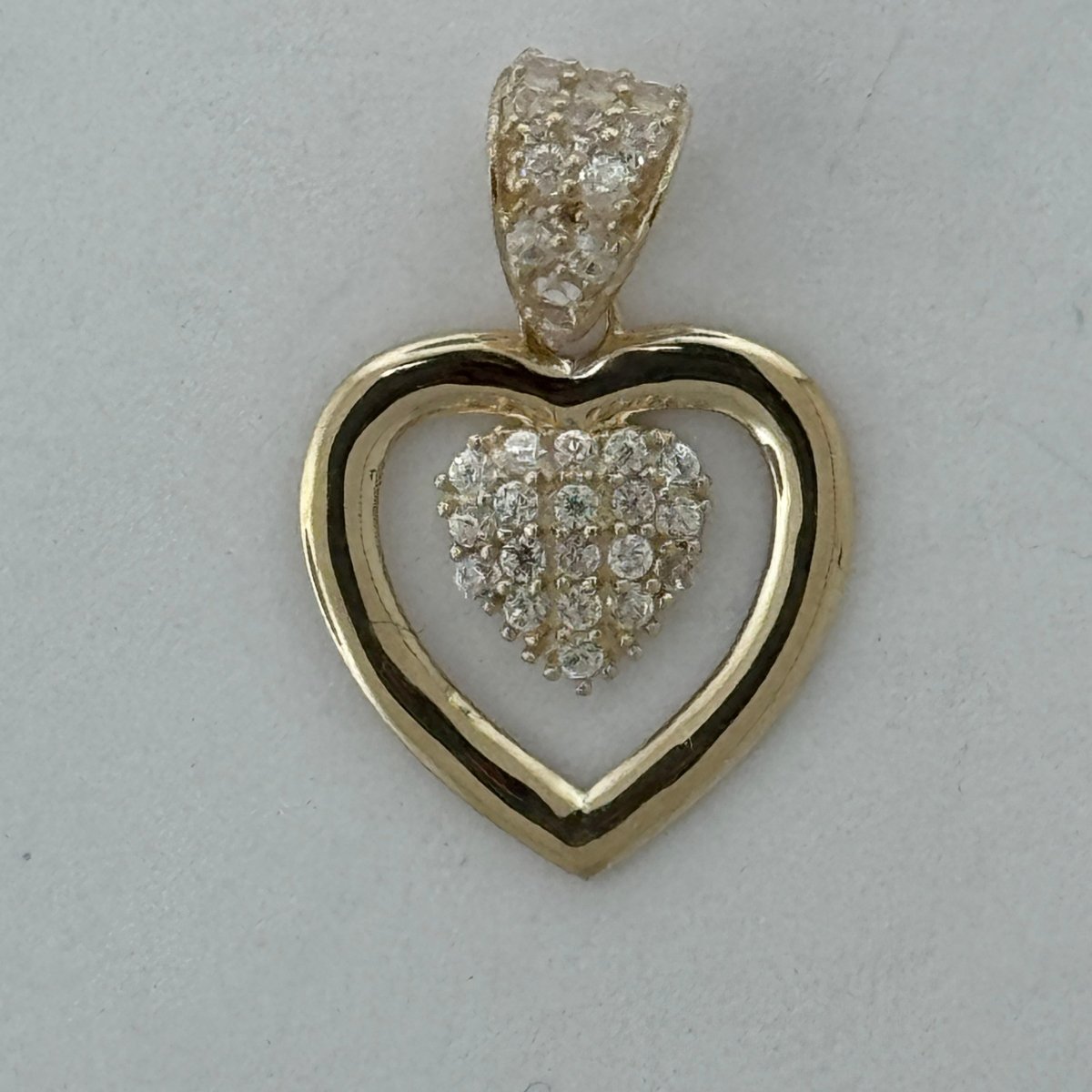10KT Heart Gold Pendant, 1 GRM, 1.5 mm Bail