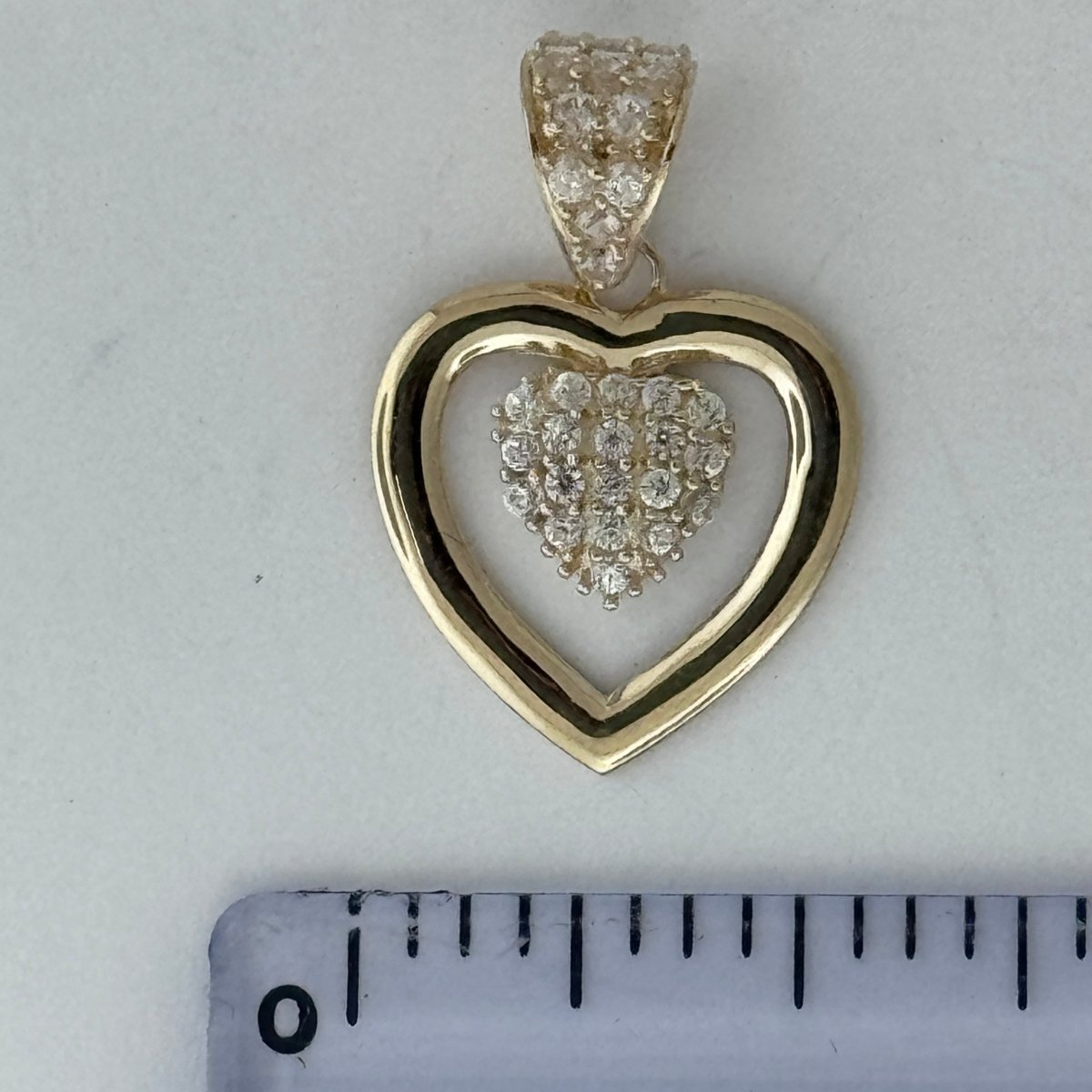 10KT Heart Gold Pendant, 1 GRM, 1.5 mm Bail