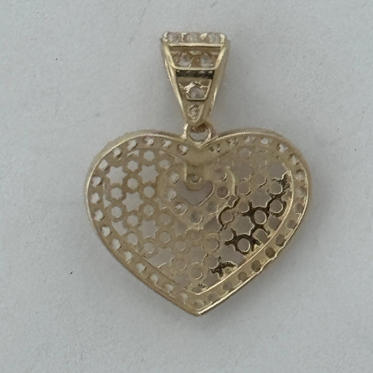 10KT Heart Gold Pendant, 1.2 GRM, 1.5 mm Bail
