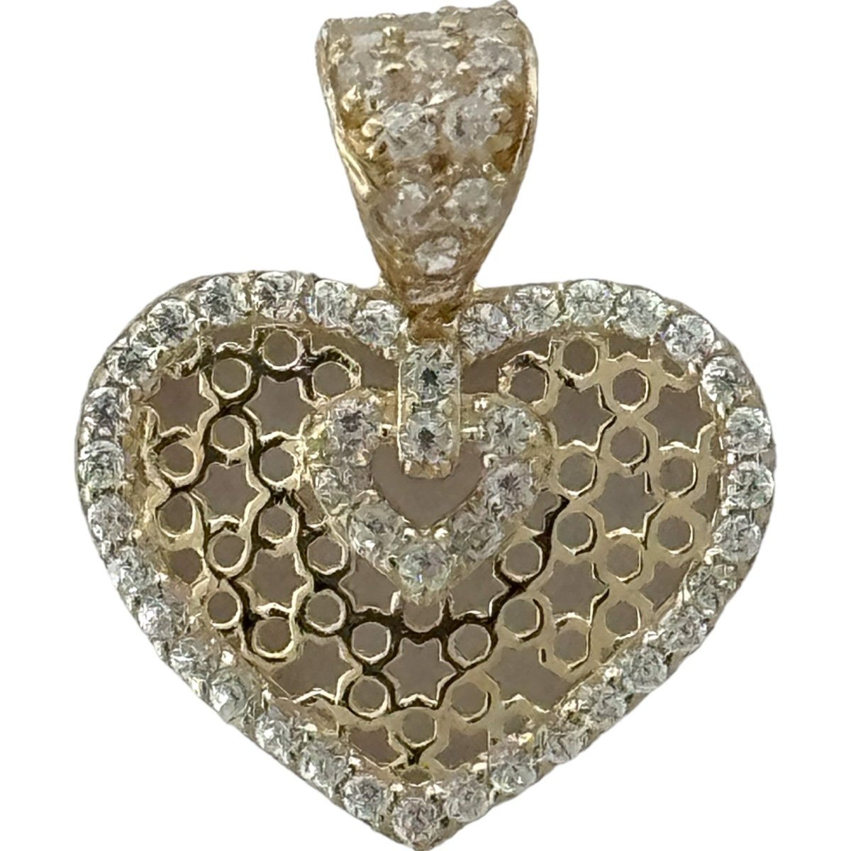 10KT Heart Gold Pendant, 1.2 GRM, 1.5 mm Bail