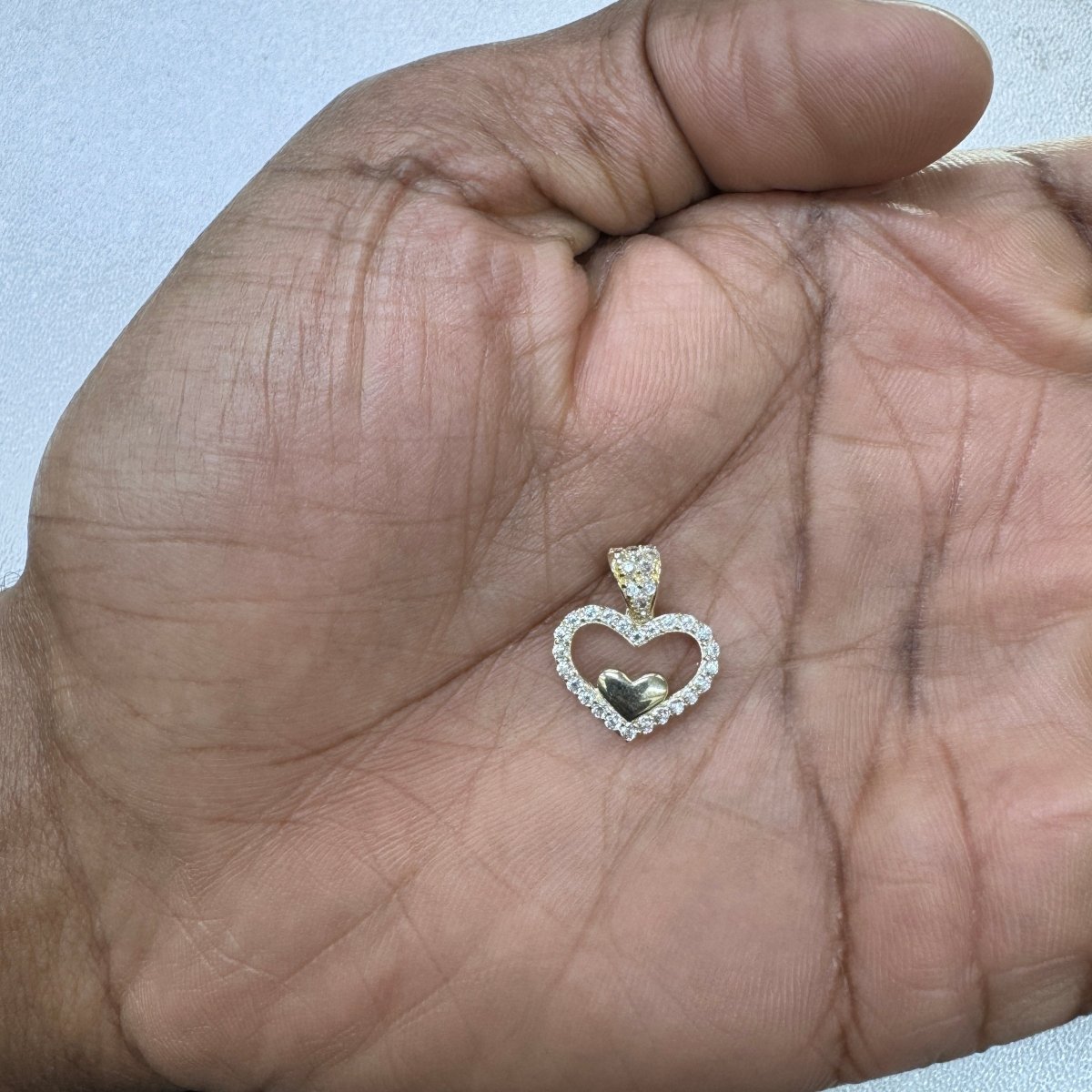 10KT Heart Gold Pendant, 1.4 GRM, 1.5 mm Bail