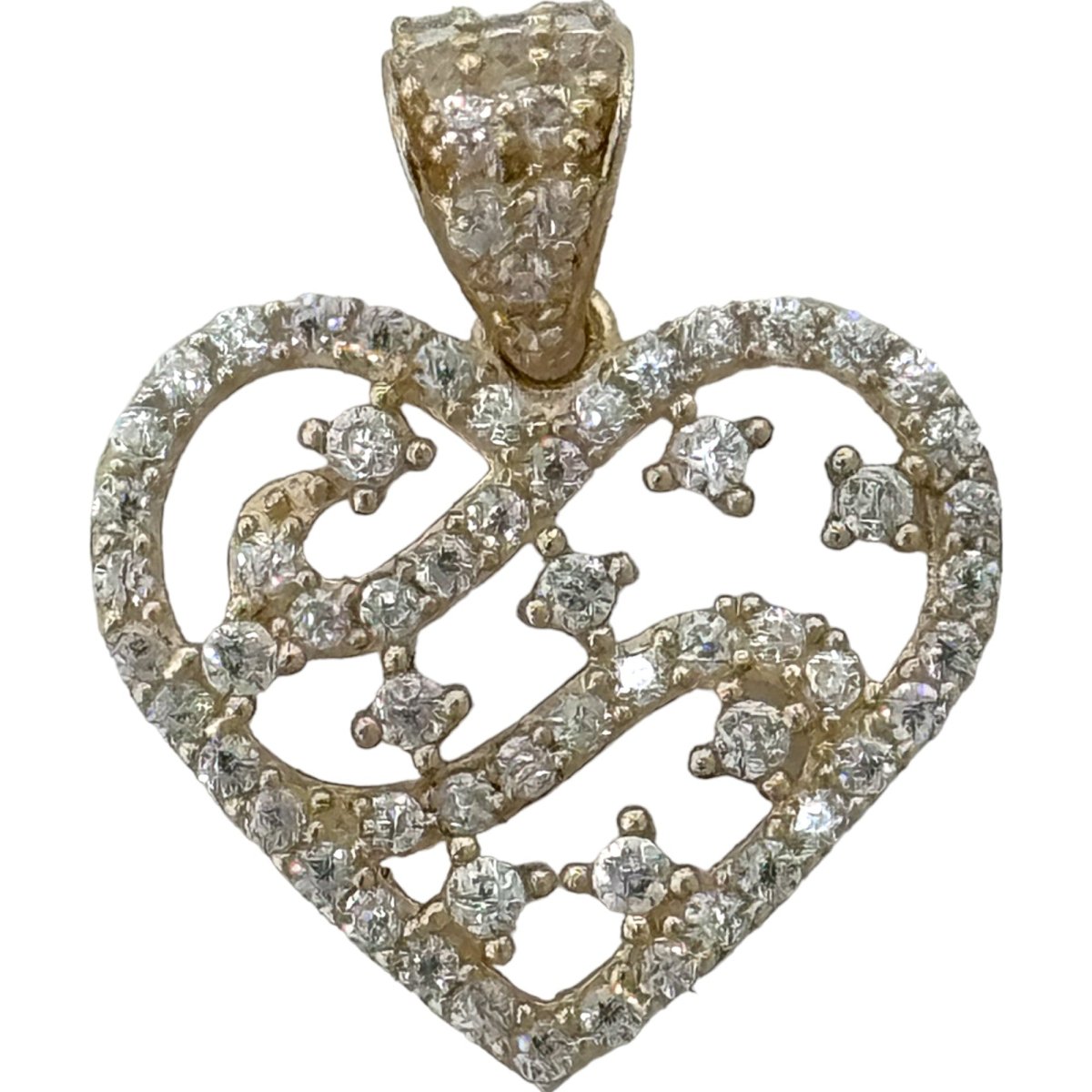 10KT Heart Gold Pendant, 1.4 GRM, 1.5 mm Bail