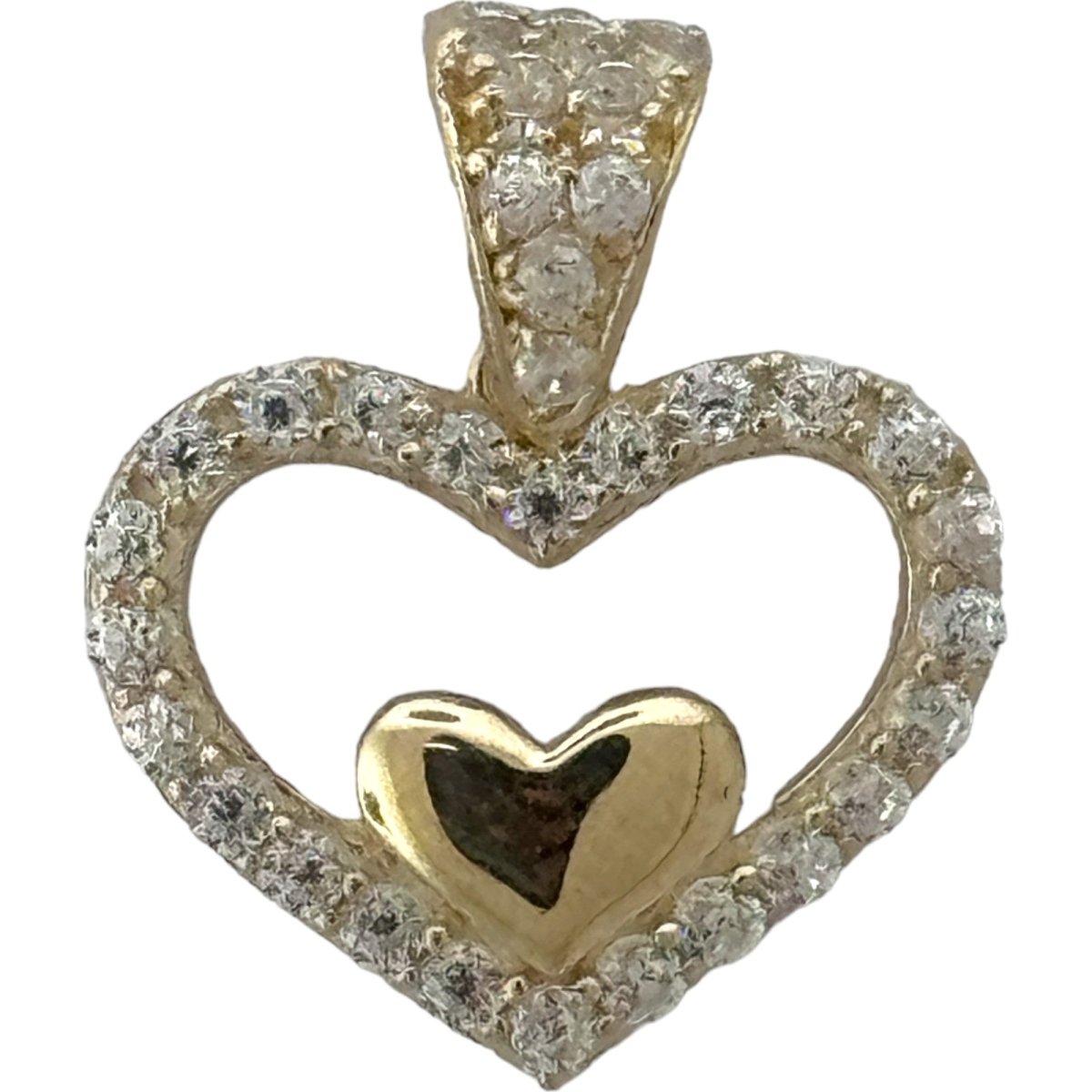 10KT Heart Gold Pendant, 1.4 GRM, 1.5 mm Bail