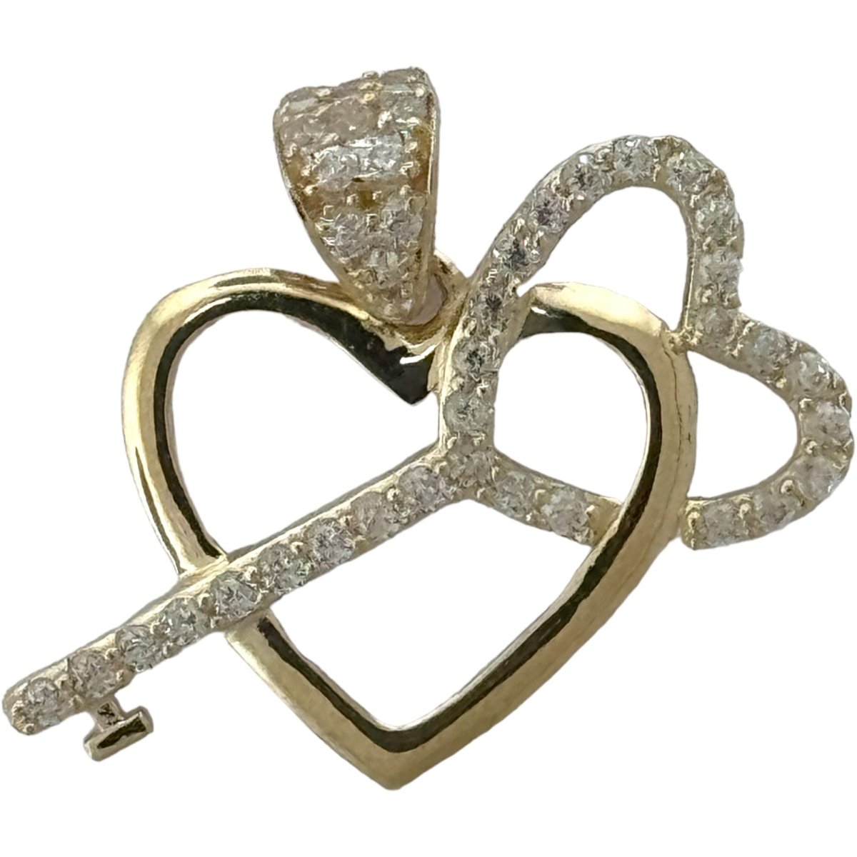 10KT Heart Gold Pendant, 1.44 GRM, 1.5 mm Bail