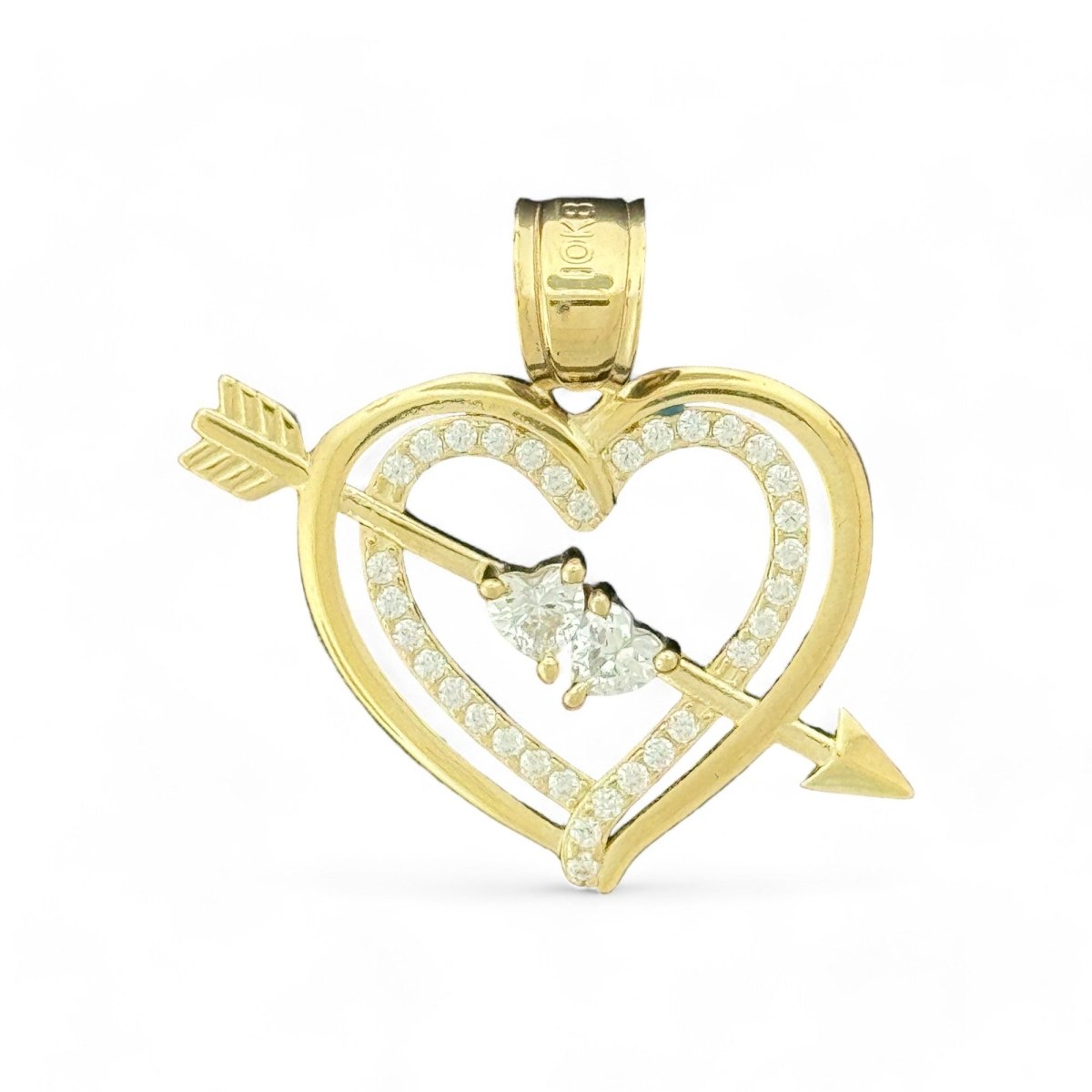 10KT Heart With Arrow Gold Pendant - 3.37Grm