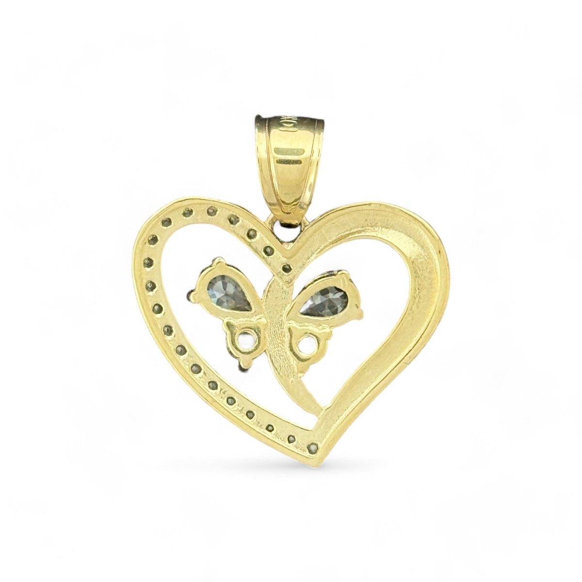 10KT Heart With Butterlfy Gold Pendant - 3.57 Grm