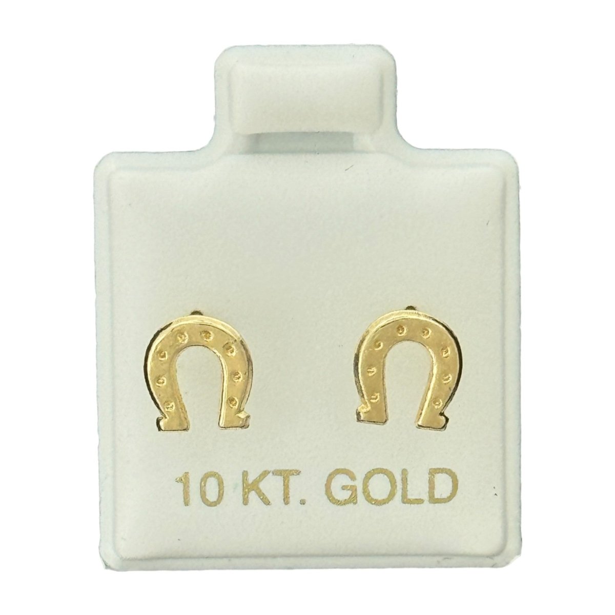 10KT Horseshoe - Shaped CZ Gold Earrings