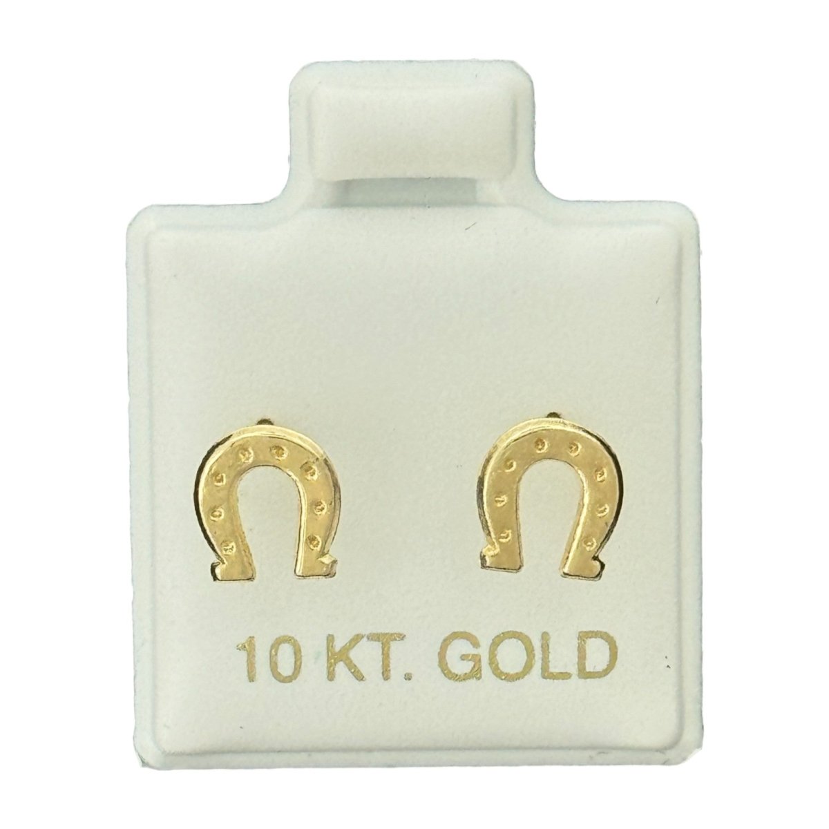 10KT Horseshoe - Shaped CZ Gold Earrings