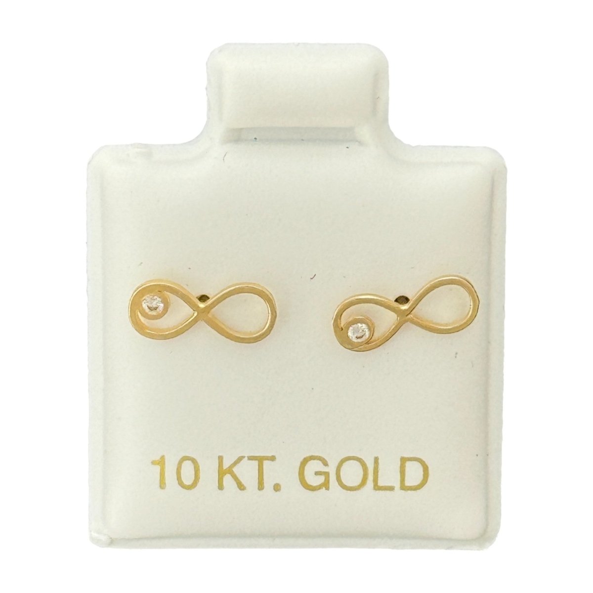 10KT Infinity Symbol Stud Gold Earrings