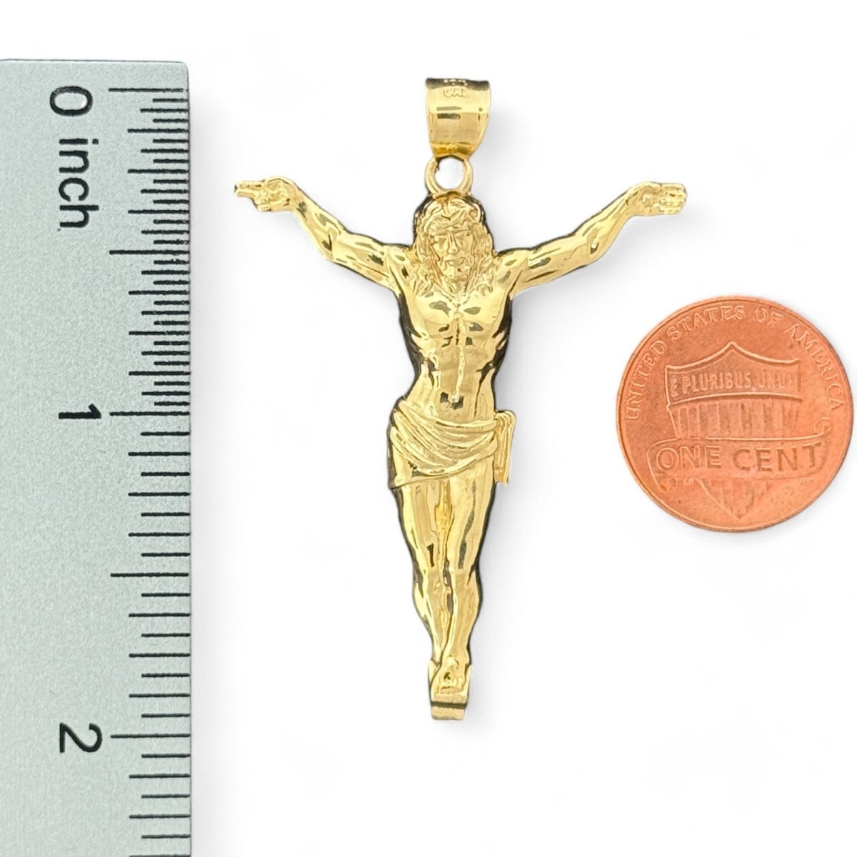 10KT Jesus Christ Crucifix Gold Pendant - 2.9 Grm