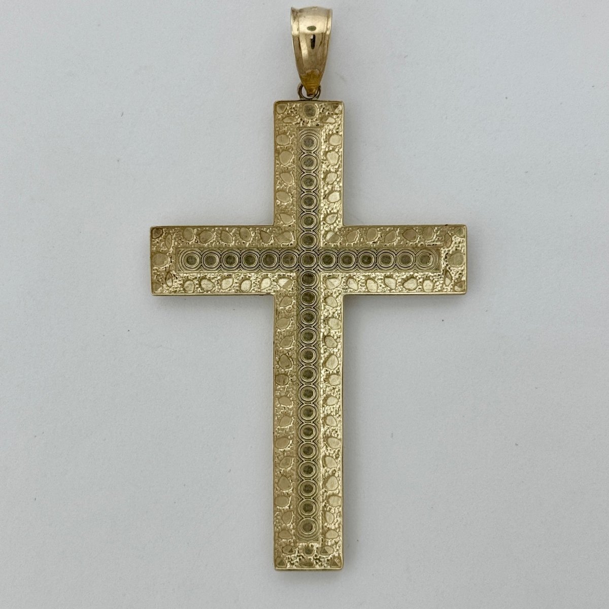 10KT Jesus Cross pendant Real Yellow Gold Diamond cut, 7.8 GRM, 6 mm Bail