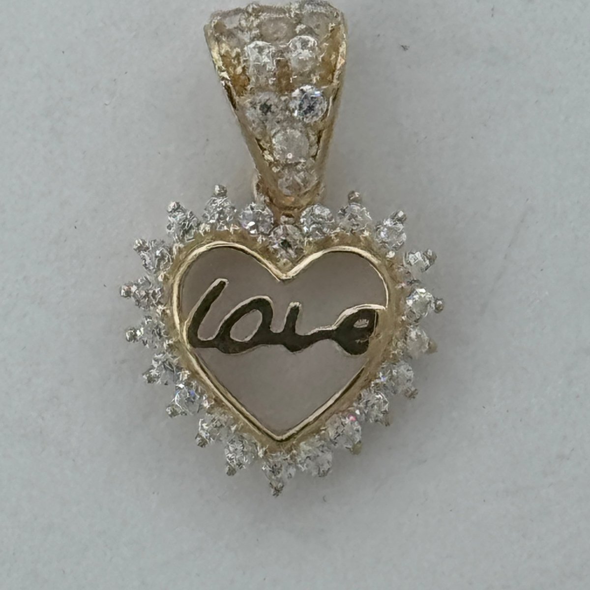 10KT Love Heart Gold Pendant, 0.9 GRM, 1.5 mm Bail