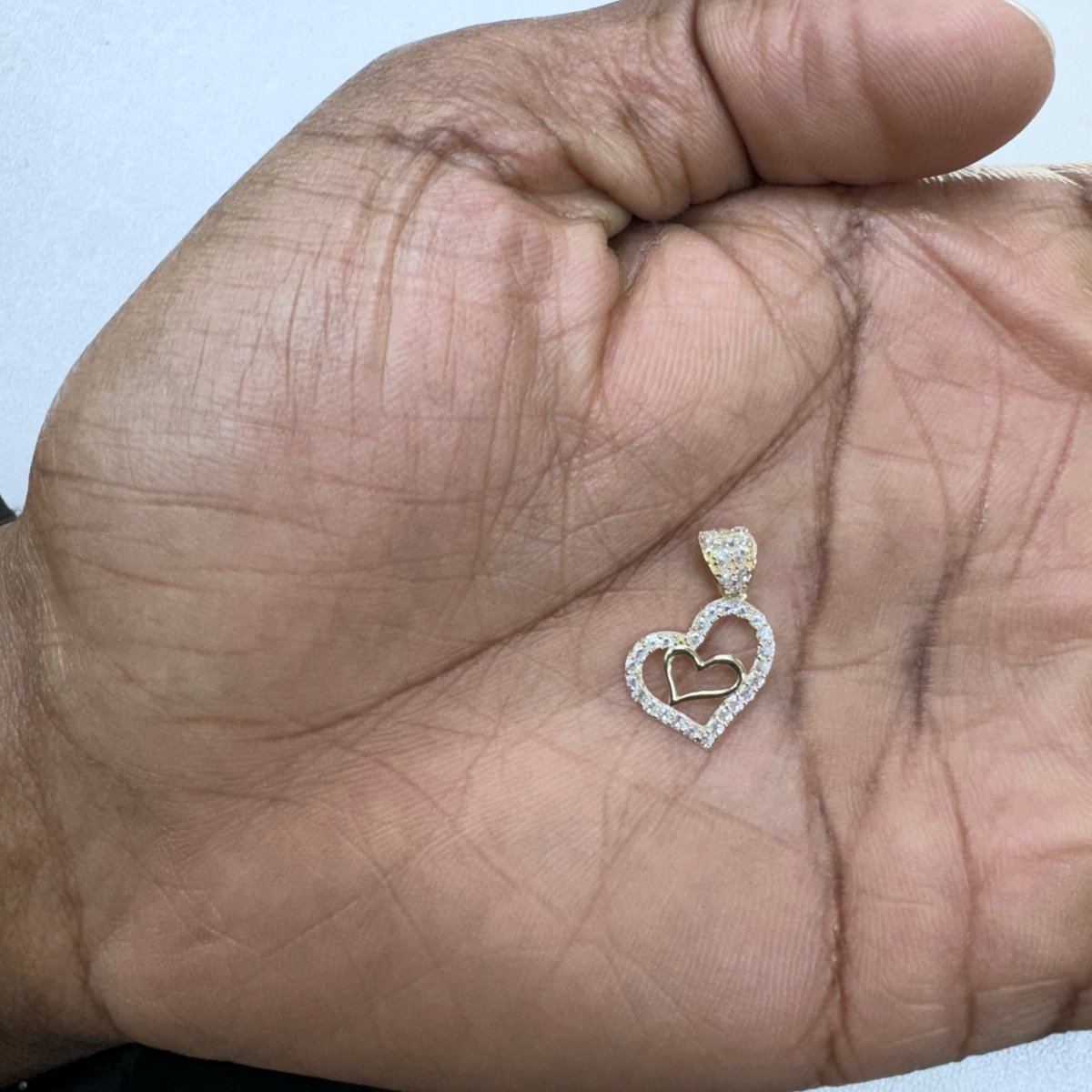 10KT Love Heart Gold Pendant, 0.9 GRM, 1.5 mm Bail