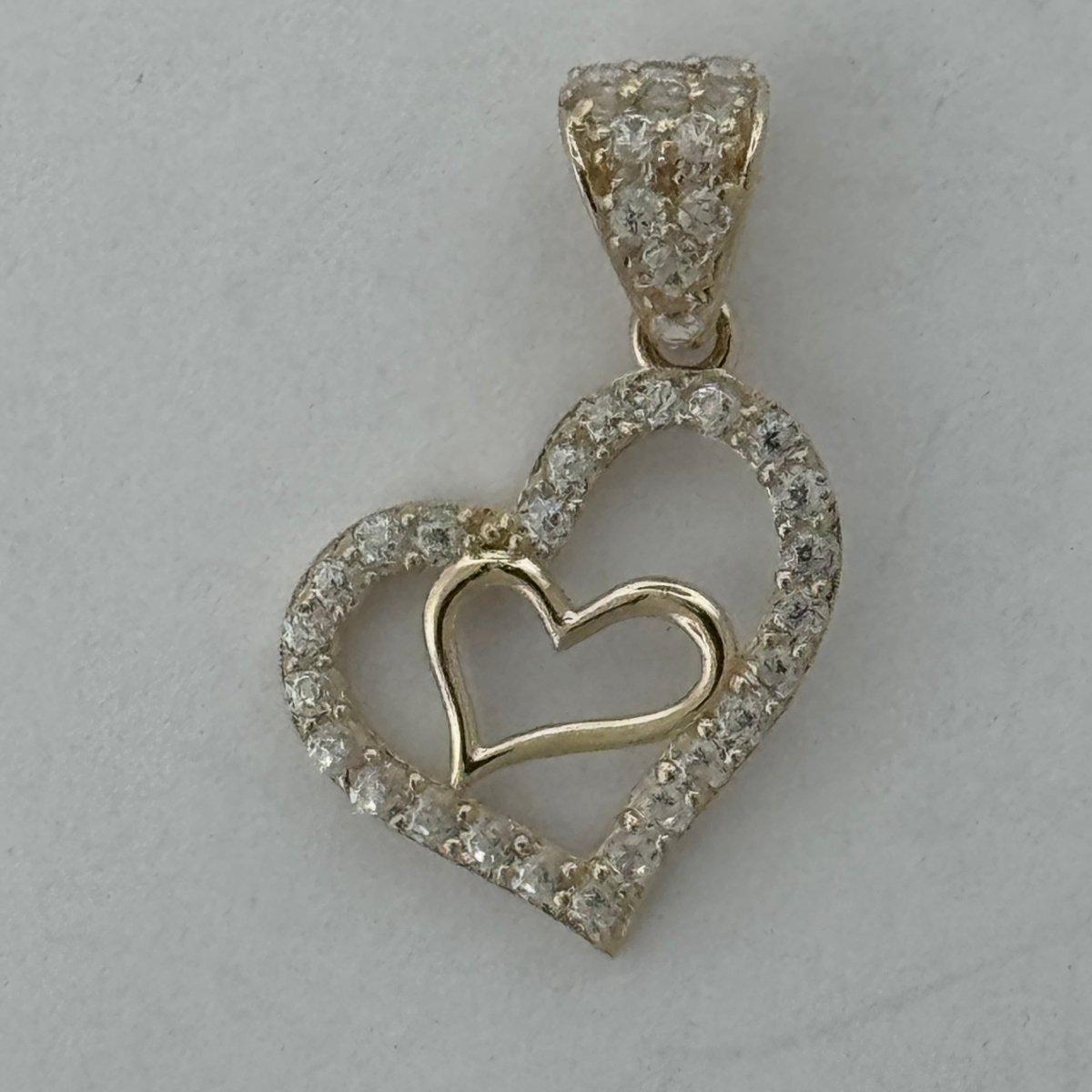 10KT Love Heart Gold Pendant, 0.9 GRM, 1.5 mm Bail