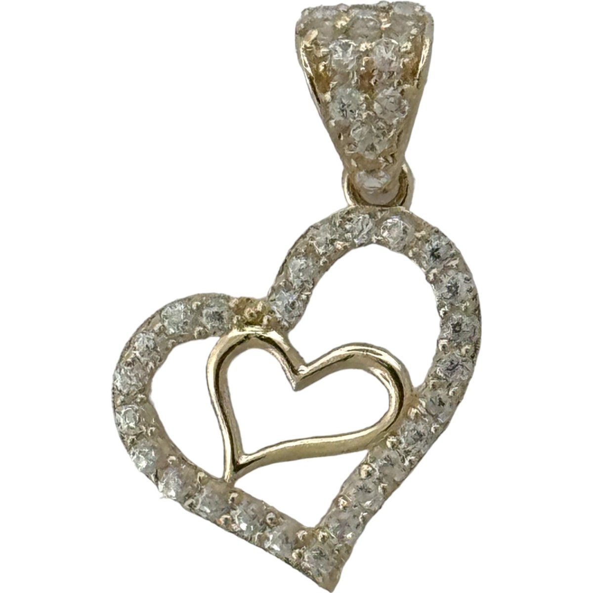 10KT Love Heart Gold Pendant, 0.9 GRM, 1.5 mm Bail