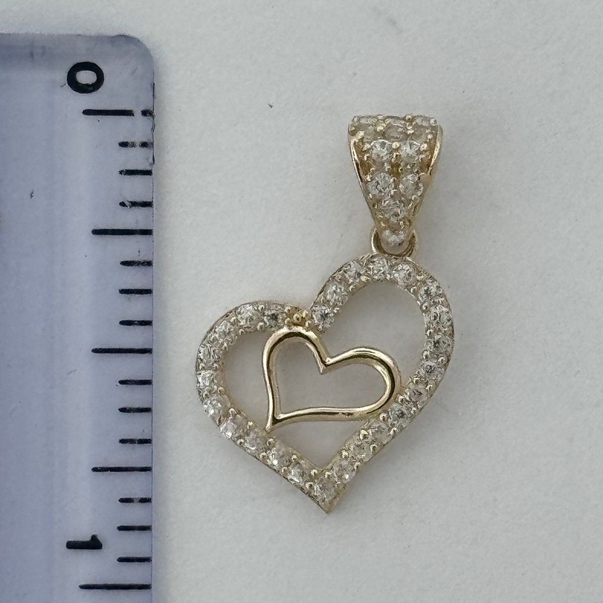 10KT Love Heart Gold Pendant, 0.9 GRM, 1.5 mm Bail