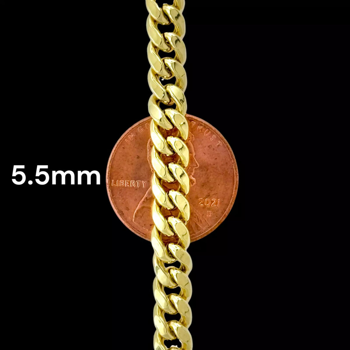 10KT Miami Cuban Necklace, Hollow