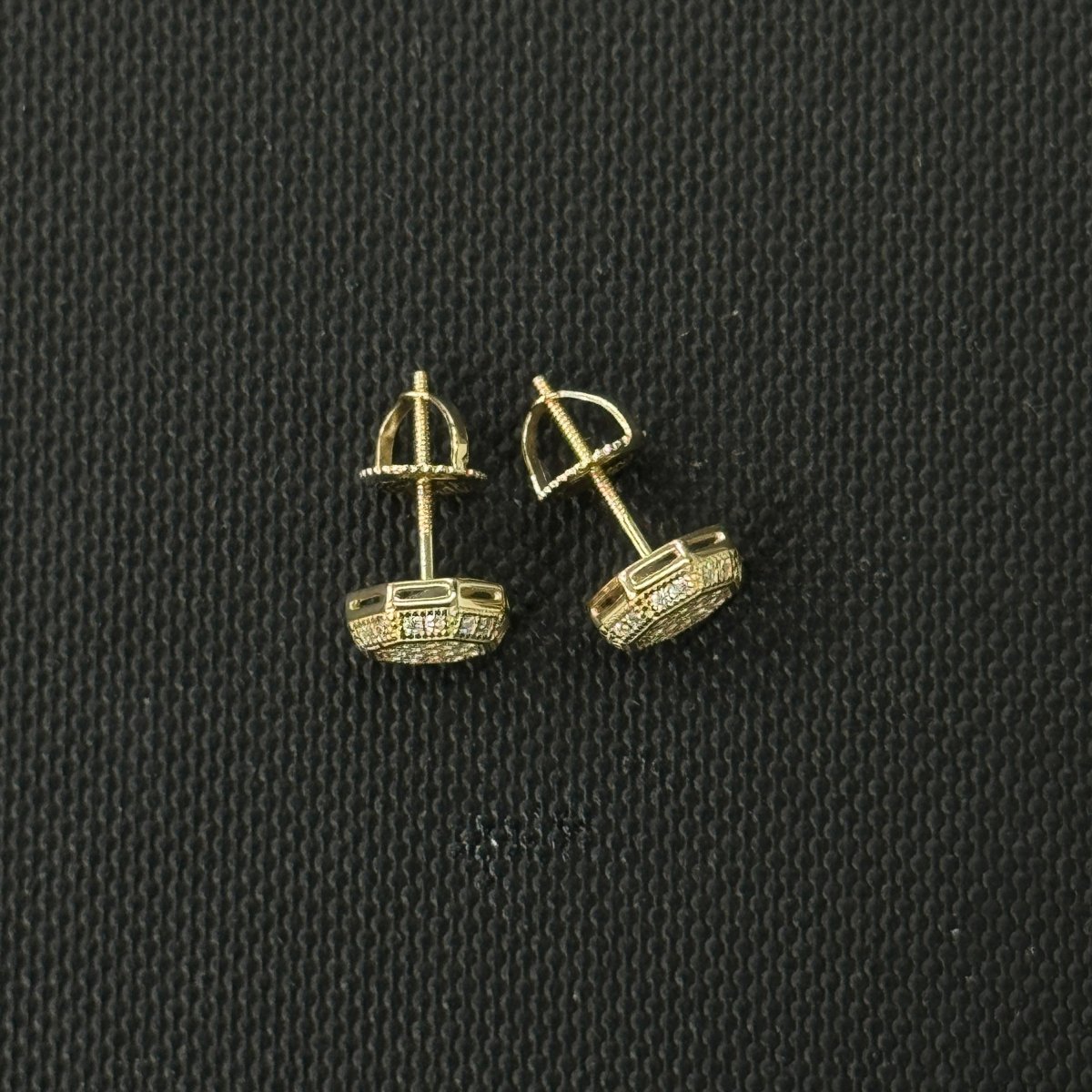 10KT Moissanite 3D Octagan Stud Earrings