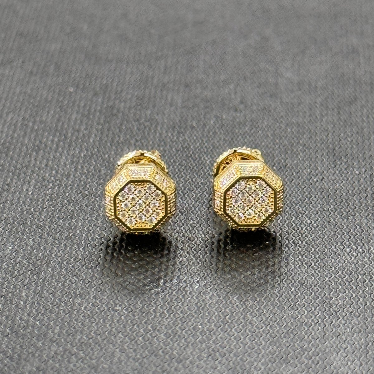 10KT Moissanite 3D Octagan Stud Earrings