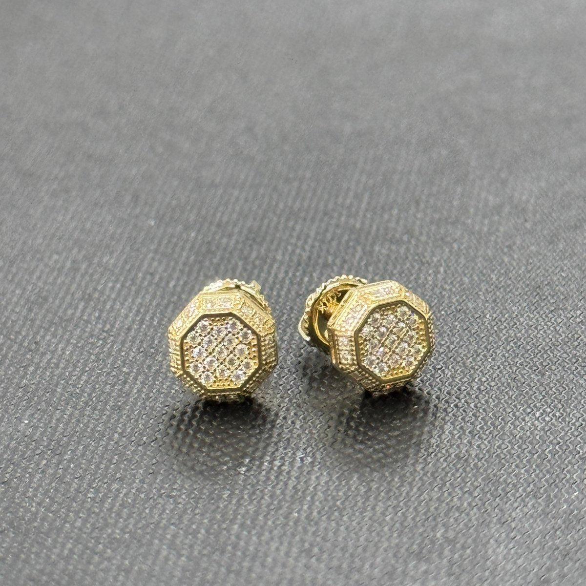 10KT Moissanite 3D Octagan Stud Earrings