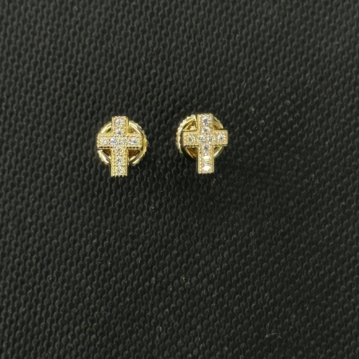 10KT Moissanite Cross Earrings