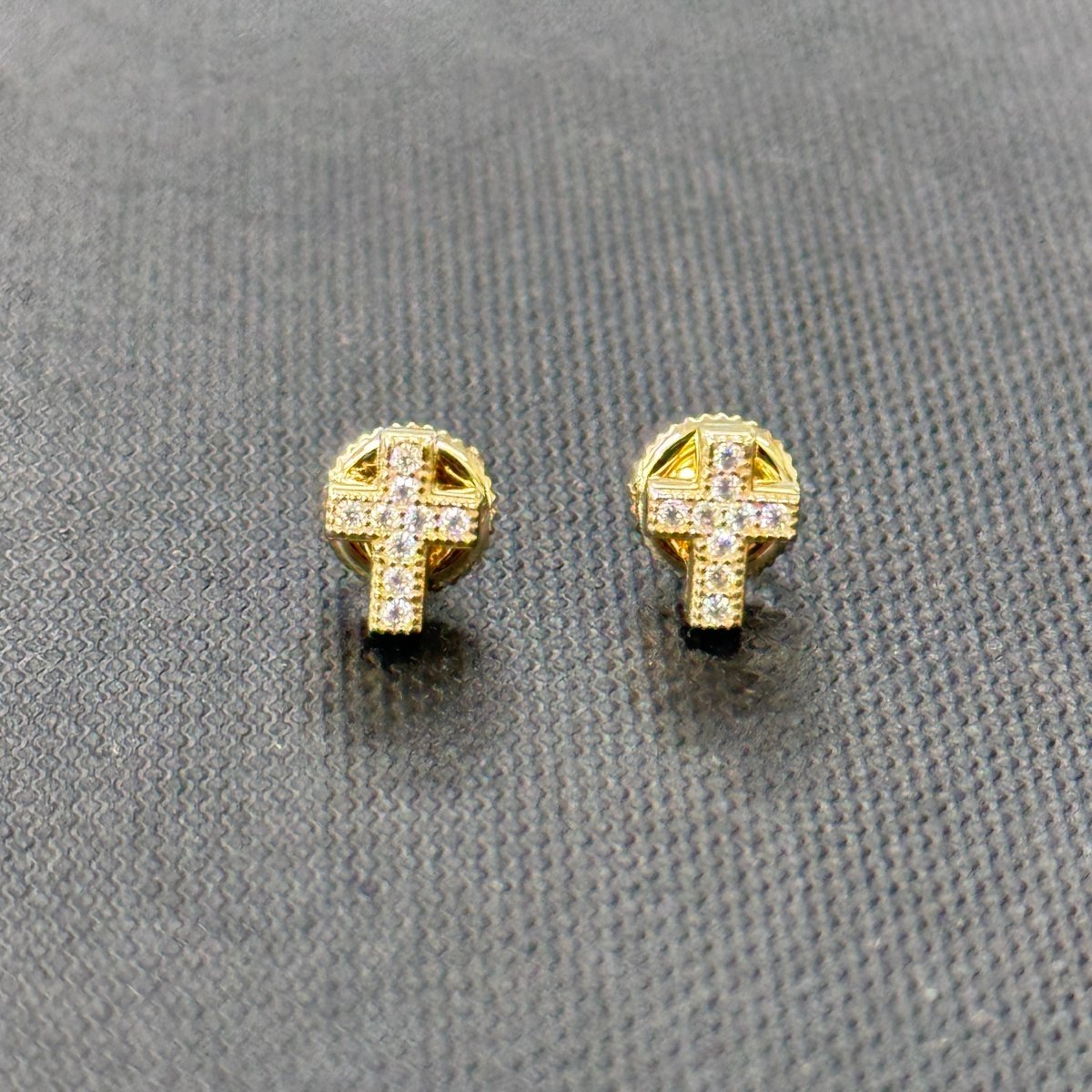 10KT Moissanite Cross Earrings
