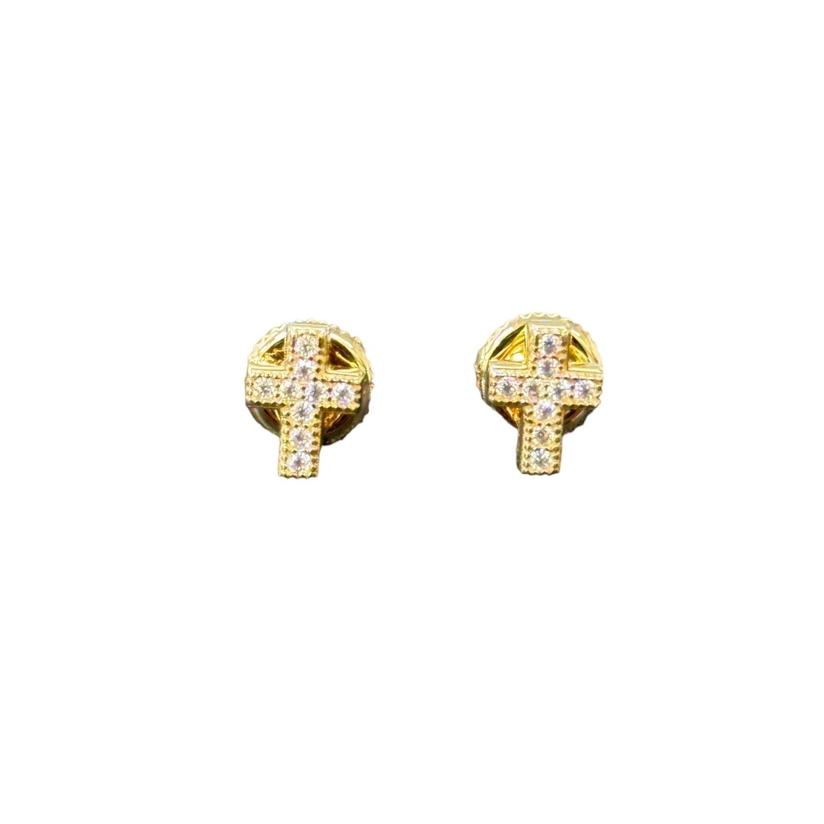10KT Moissanite Cross Earrings