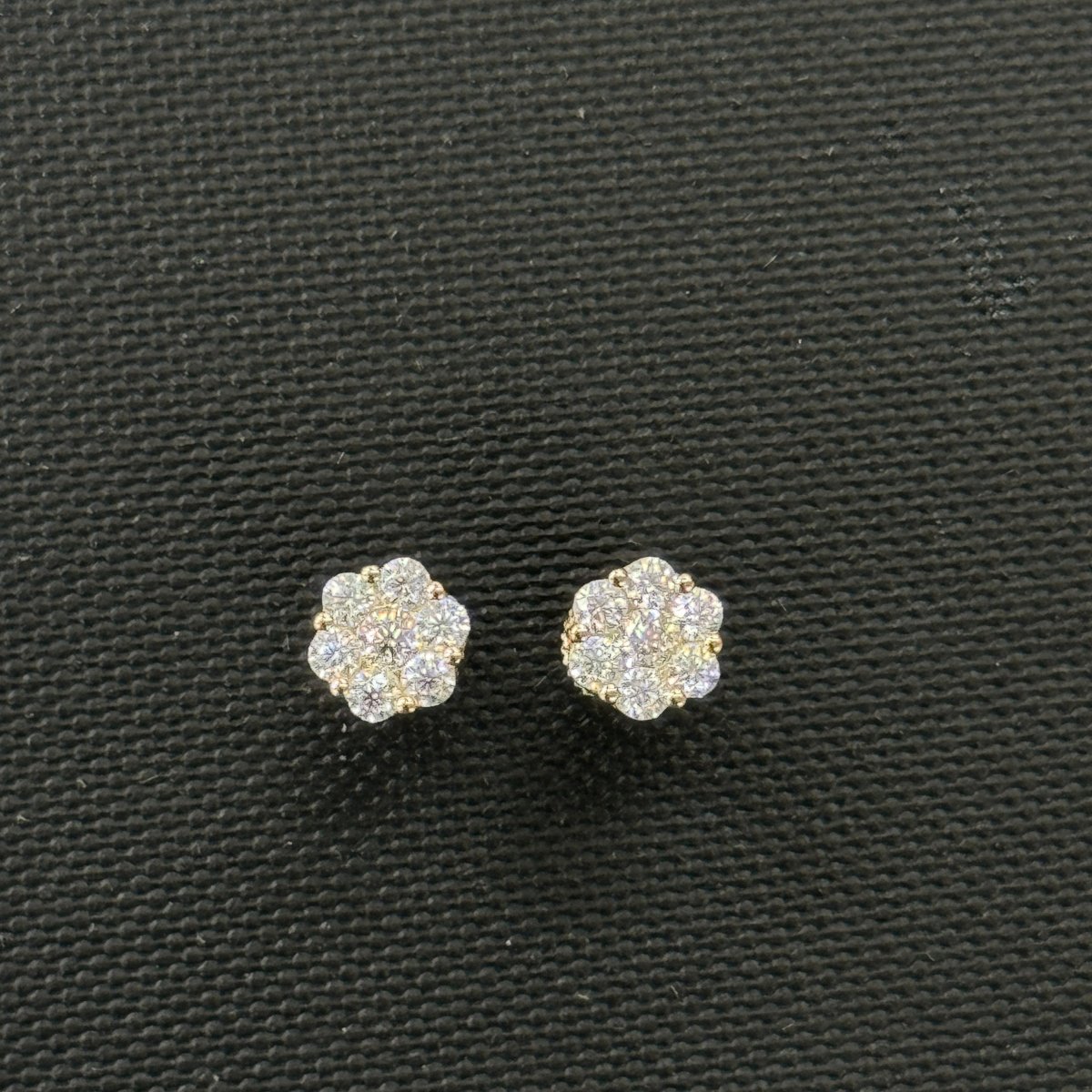 10KT Moissanite Flower Earring - 1CT, 2CT, 3CT