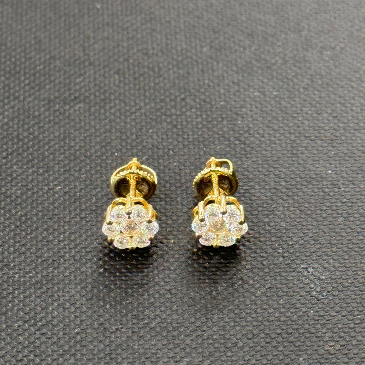 10KT Moissanite Flower Earring - 1CT, 2CT, 3CT