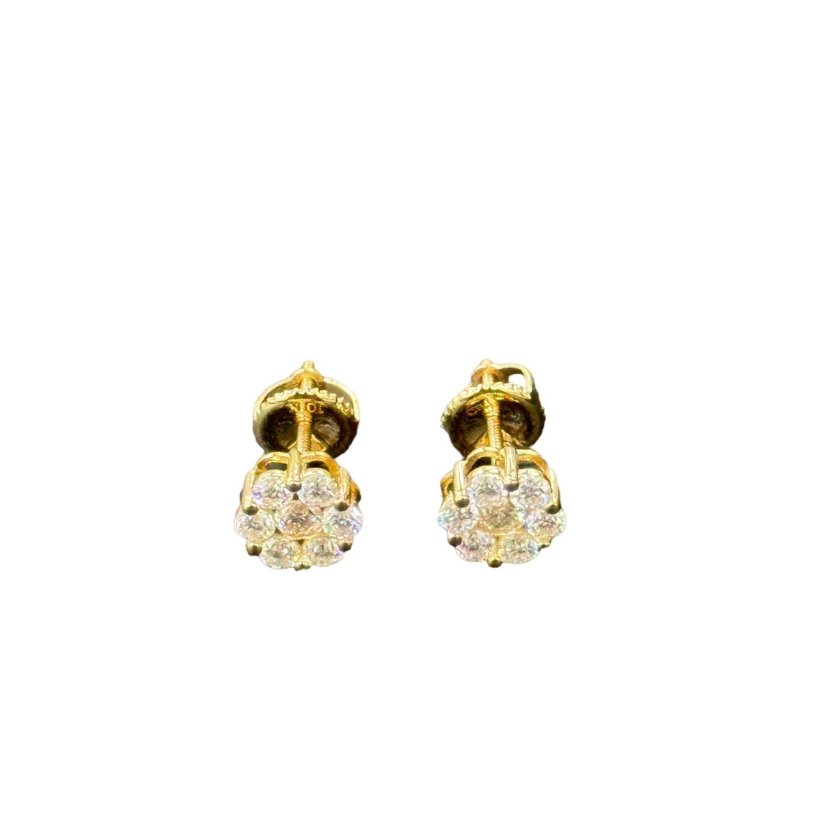 10KT Moissanite Flower Earring - 1CT, 2CT, 3CT
