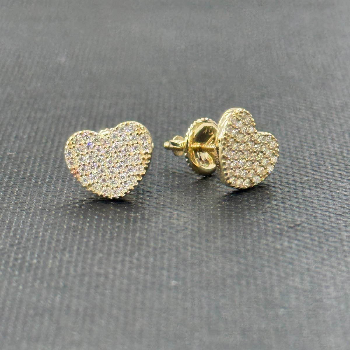 10KT Moissanite Heart Earrings