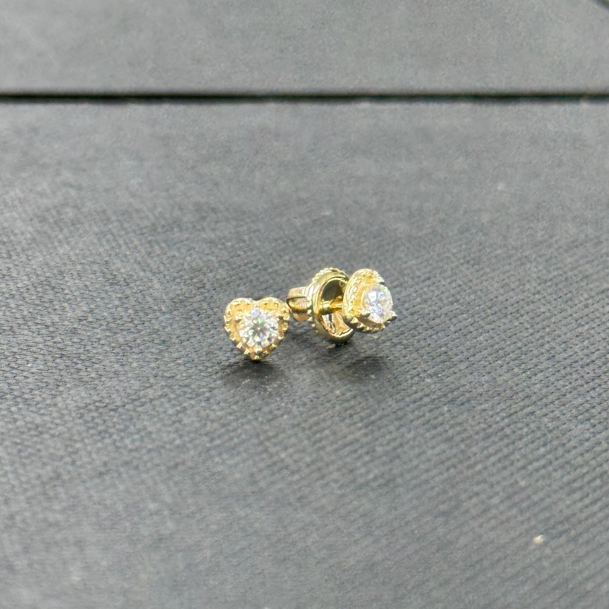 10KT Moissanite Heart Earrings