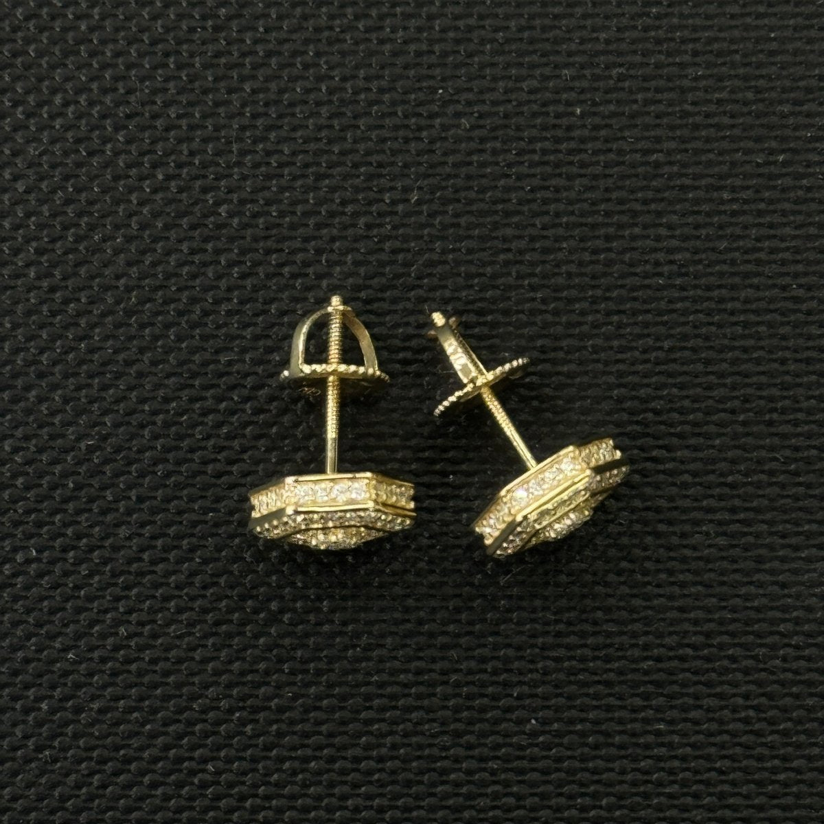 10KT Moissanite Hexagon Stud Earrings