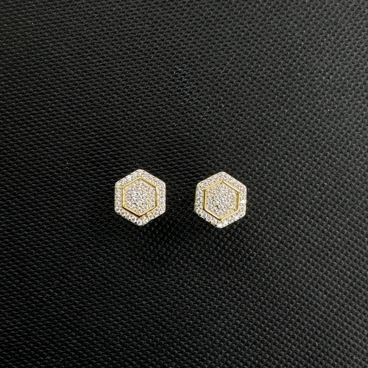 10KT Moissanite Hexagon Stud Earrings