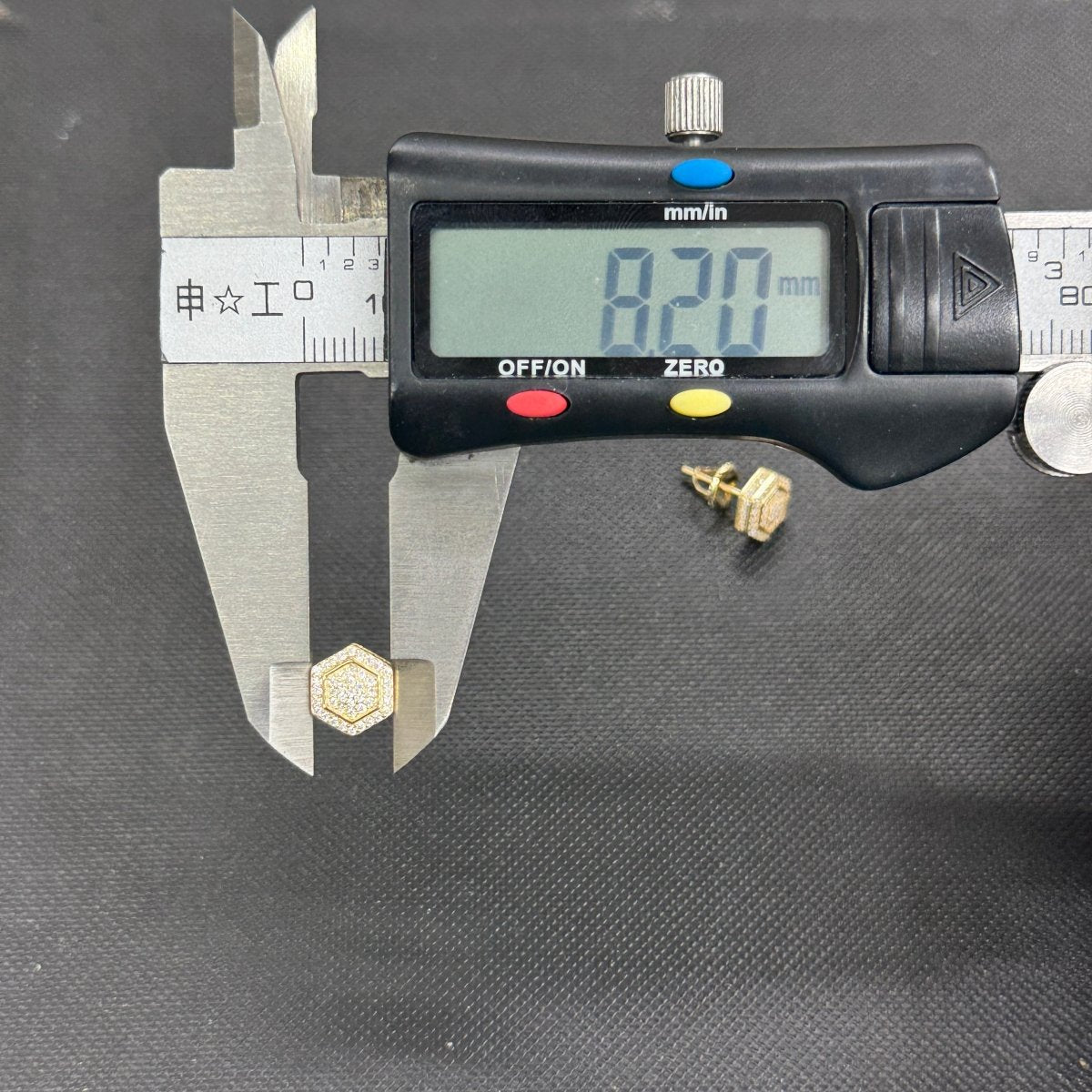 10KT Moissanite Hexagon Stud Earrings